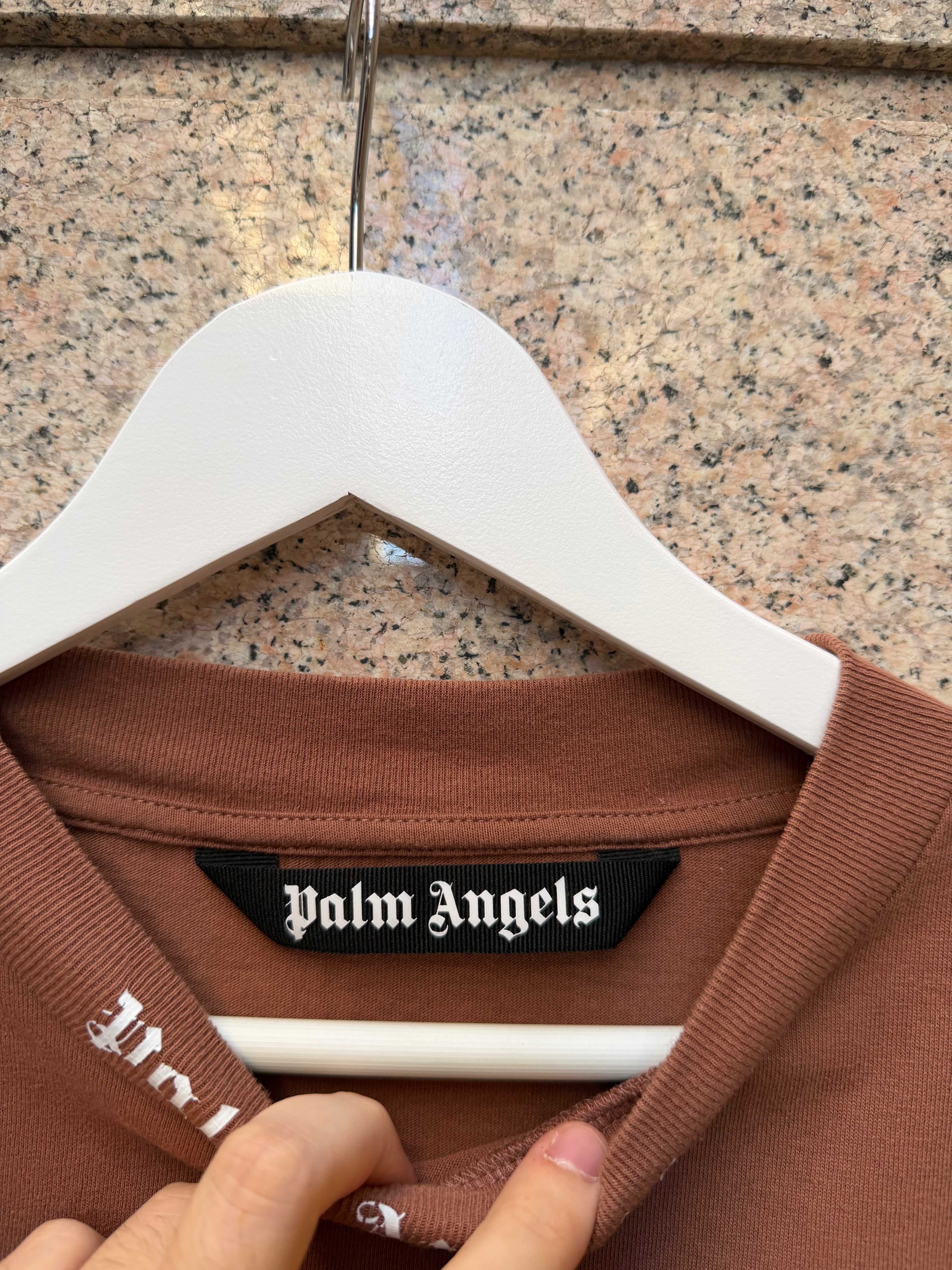 Palm Angels Classic Logo Over Brown T-Shirt - XL (USED)