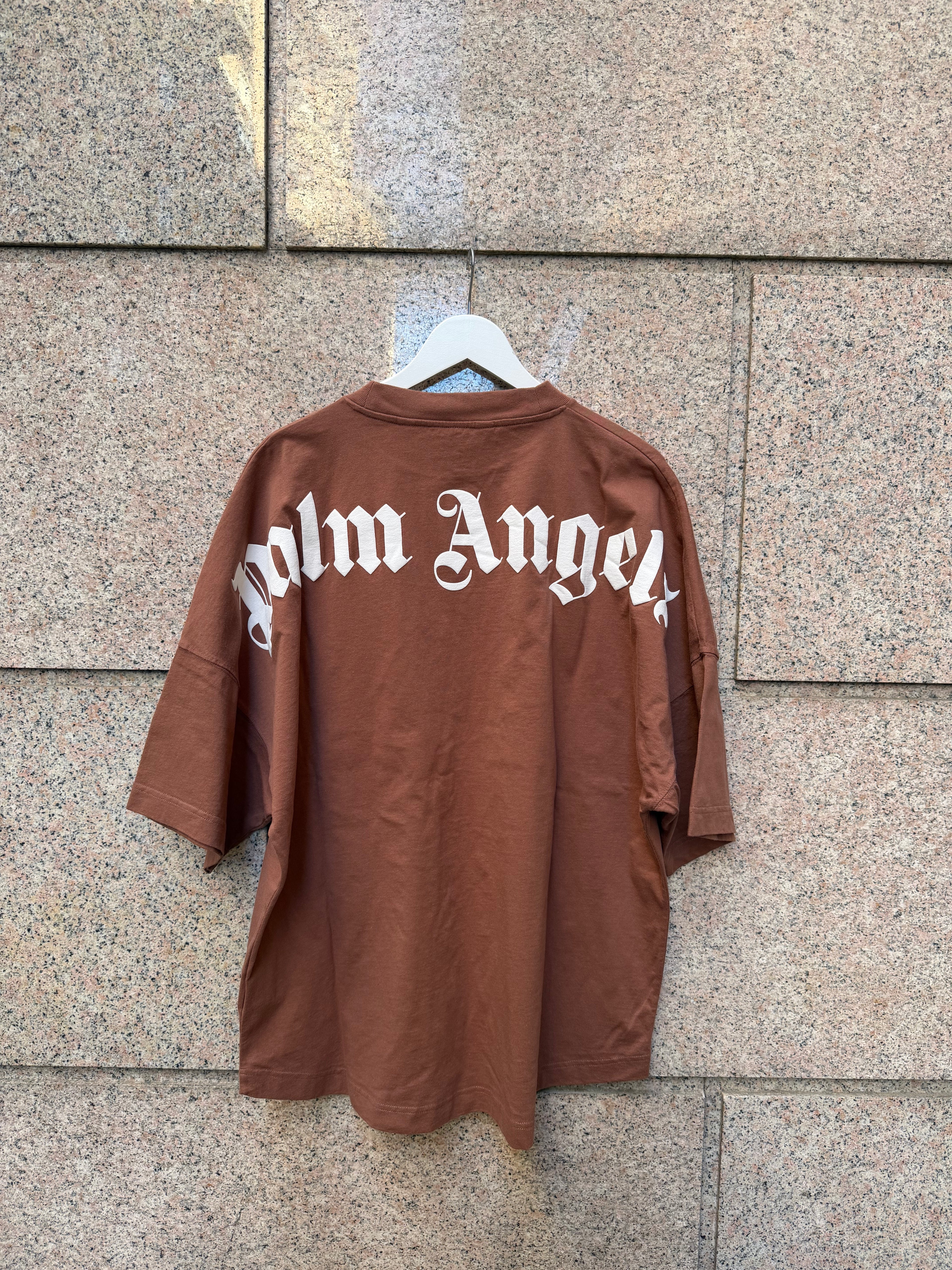 Palm Angels Classic Logo Over Brown T-Shirt - XL (USED)