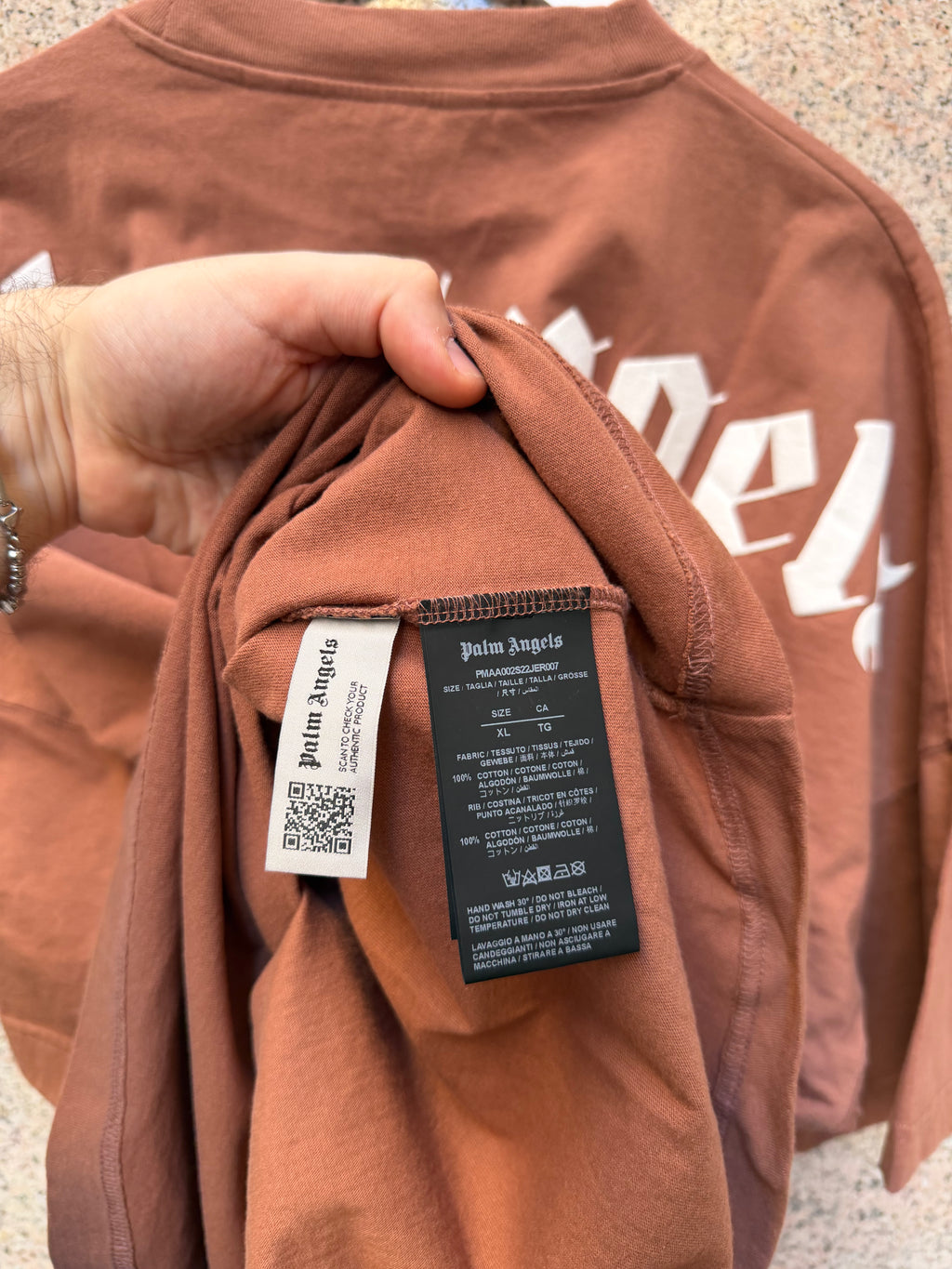 Palm Angels Classic Logo Over Brown T-Shirt - XL (USED)