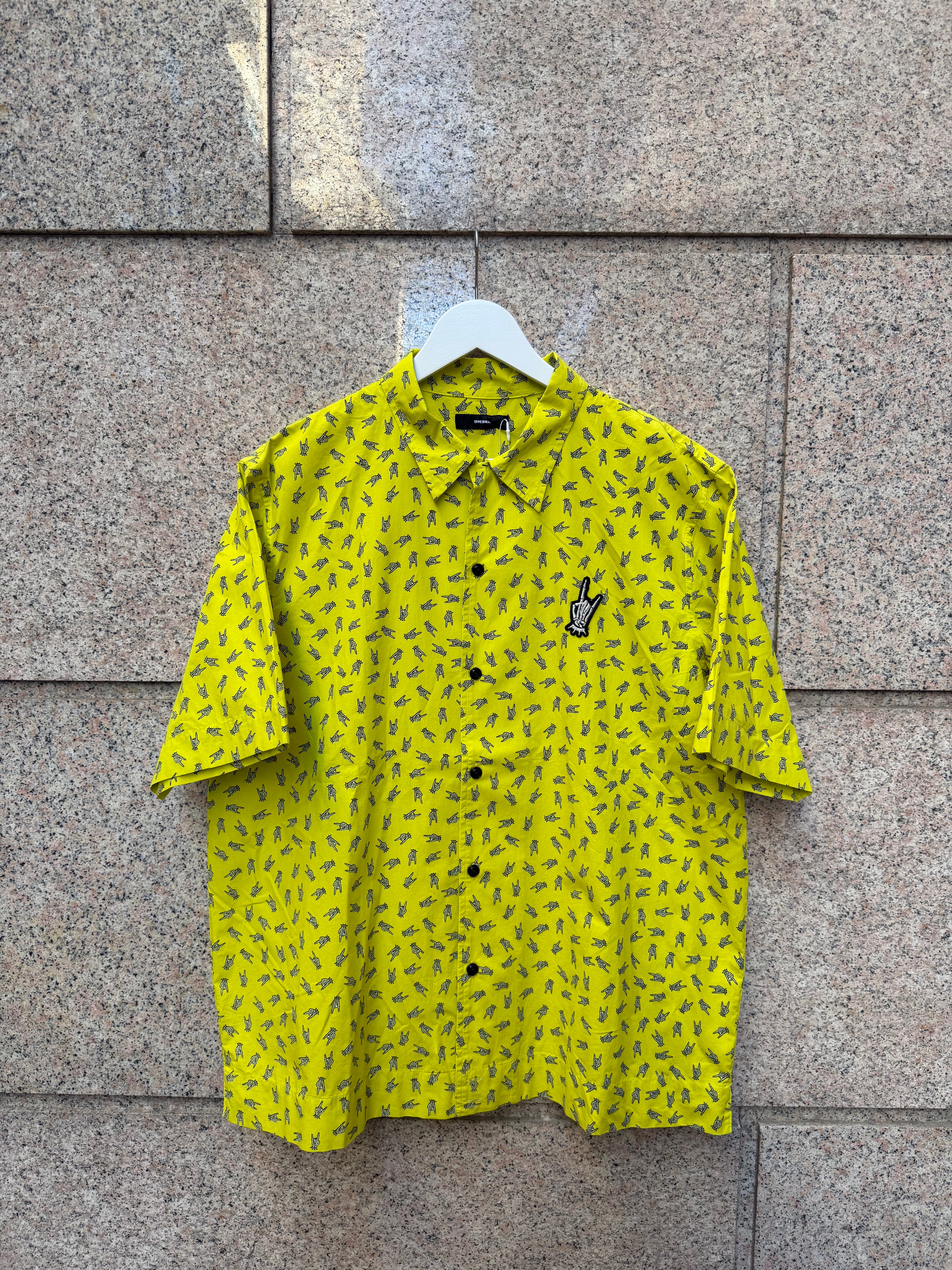 Diesel Acid Yellow Psych Shirt XL (USED)
