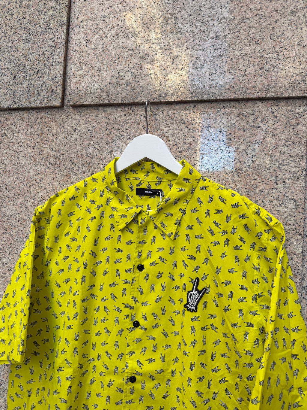 Diesel Acid Yellow Psych Shirt XL (USED)
