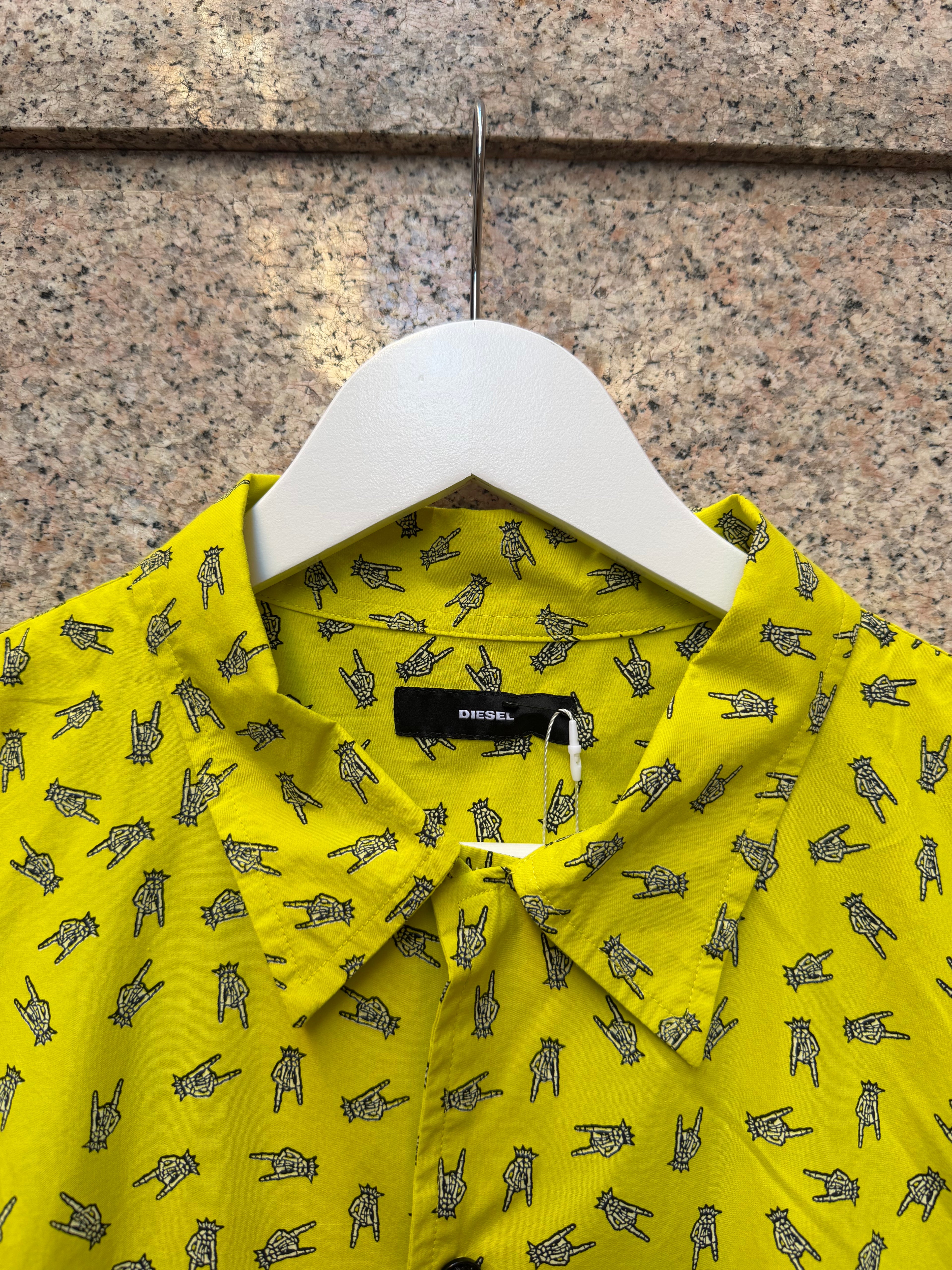 Diesel Acid Yellow Psych Shirt XL (USED)