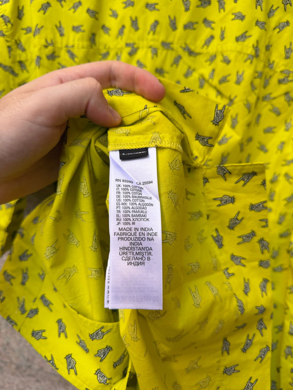 Diesel Acid Yellow Psych Shirt XL (USED)
