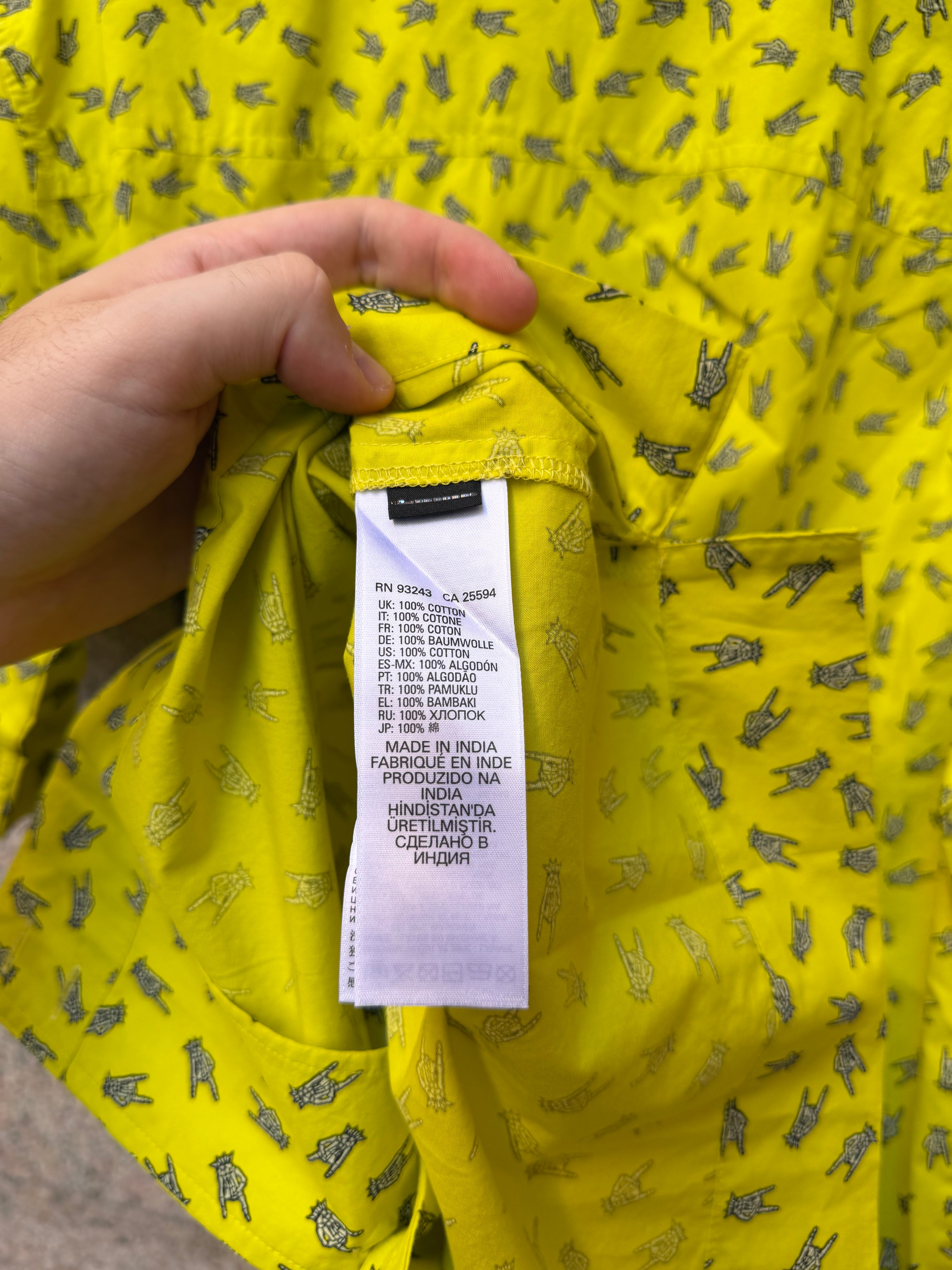 Diesel Acid Yellow Psych Shirt XL (USED)