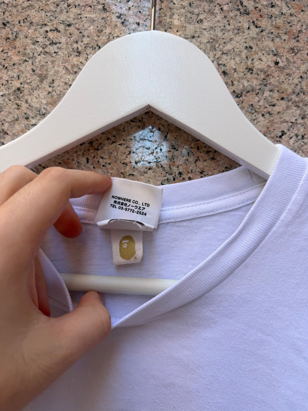A Bathing Ape Bape Star Logo Multi White T-Shirt L (USED)