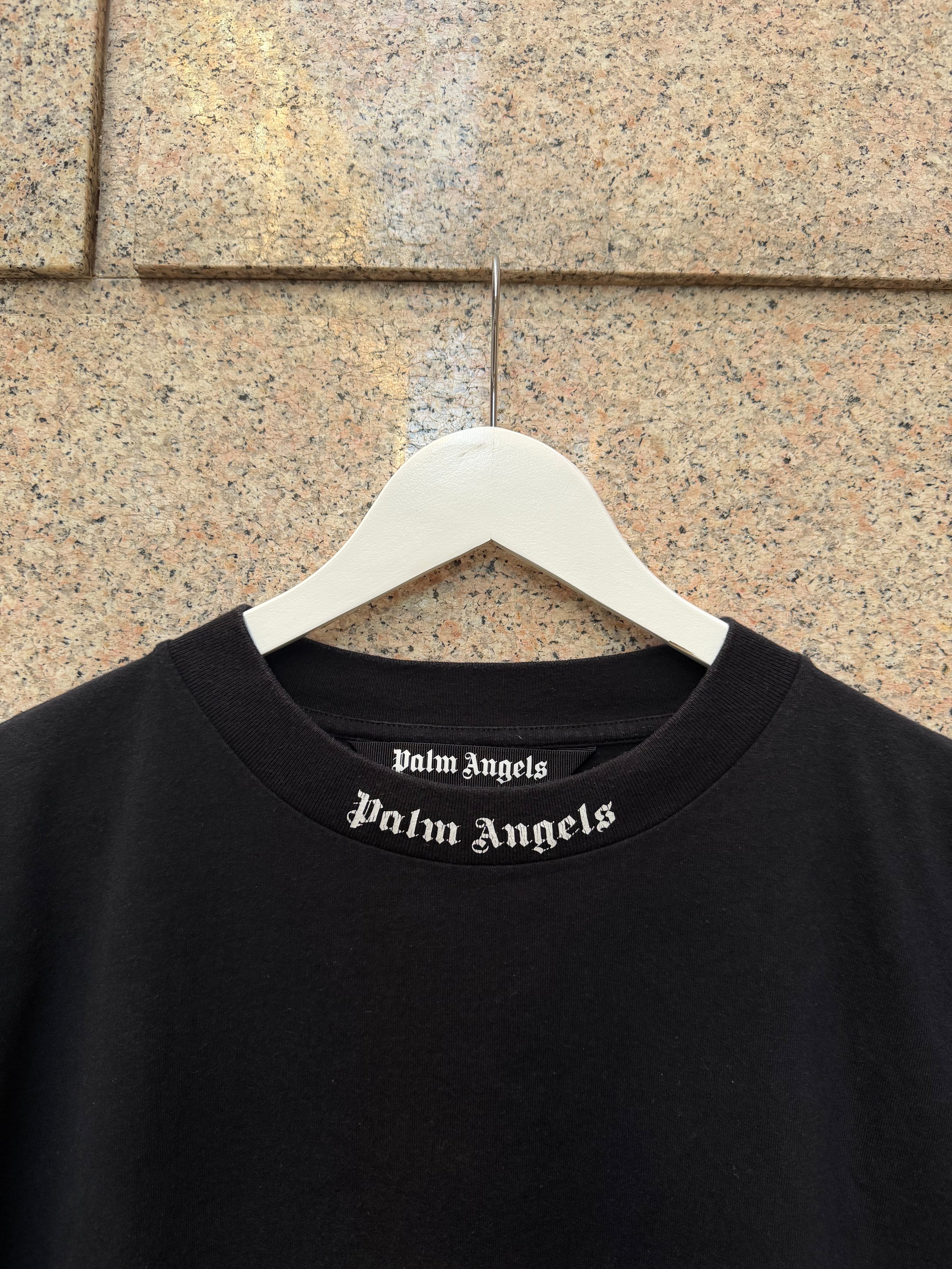 Palm Angels Classic Logo Over Black T-Shirt - XL (USED)