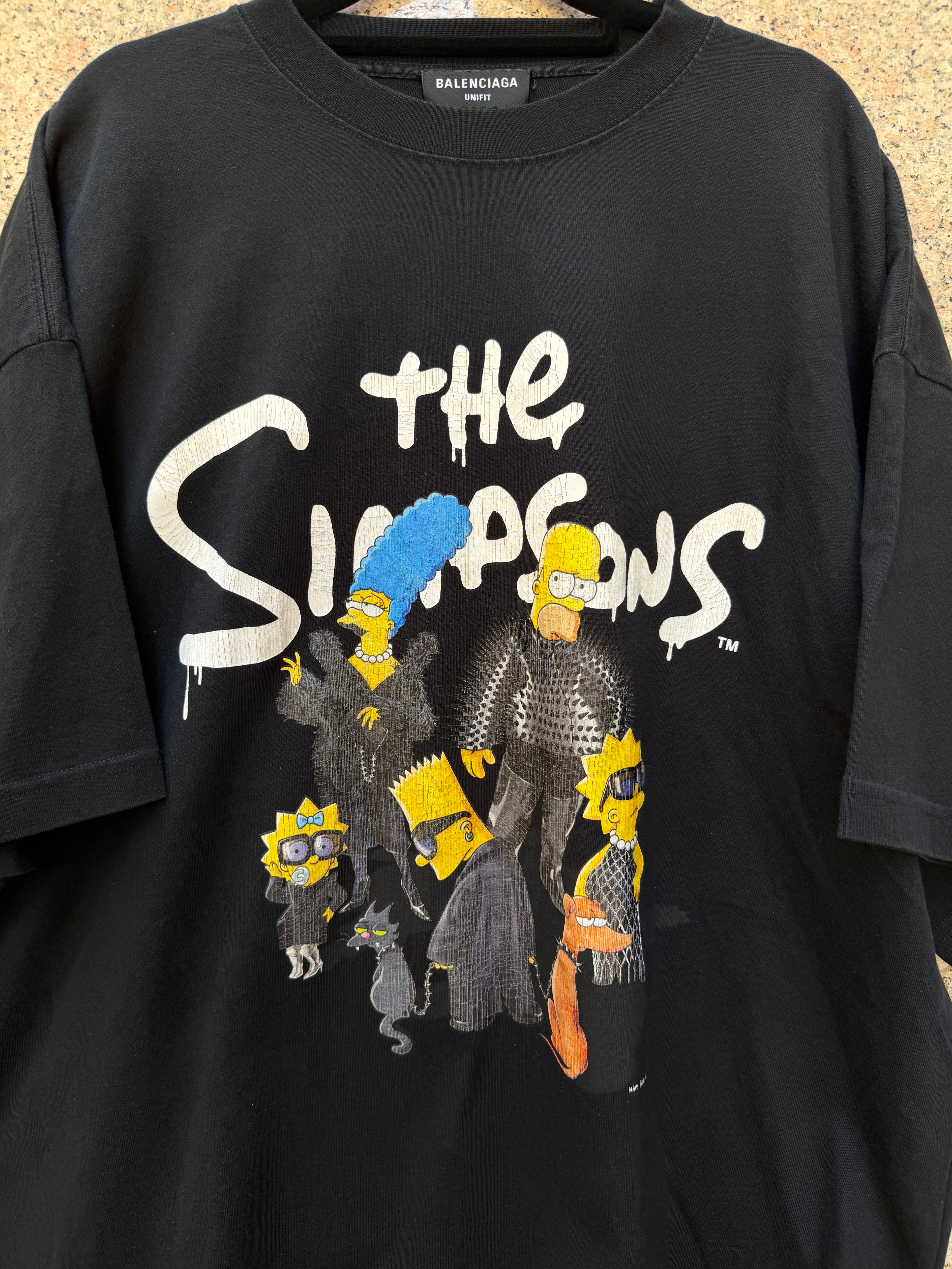 Balenciaga X The Simspon T-Shirt Black Oversize - XL (USED)