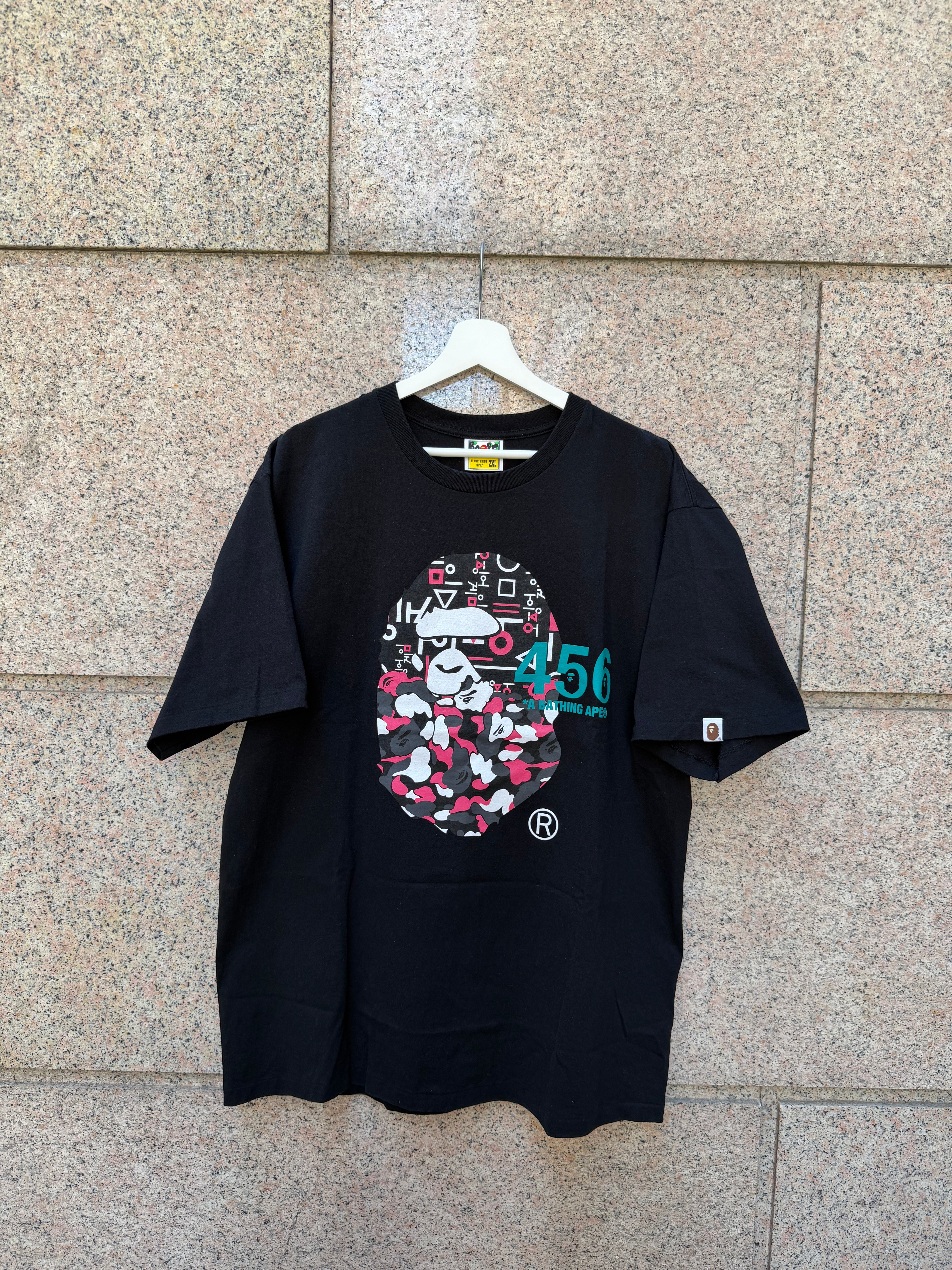 A Bathing Ape Bape X Squid Game Big Head Black T-Shirt - XXL (USED)