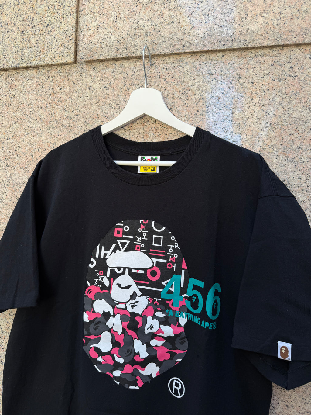 A Bathing Ape Bape X Squid Game Big Head Black T-Shirt - XXL (USED)