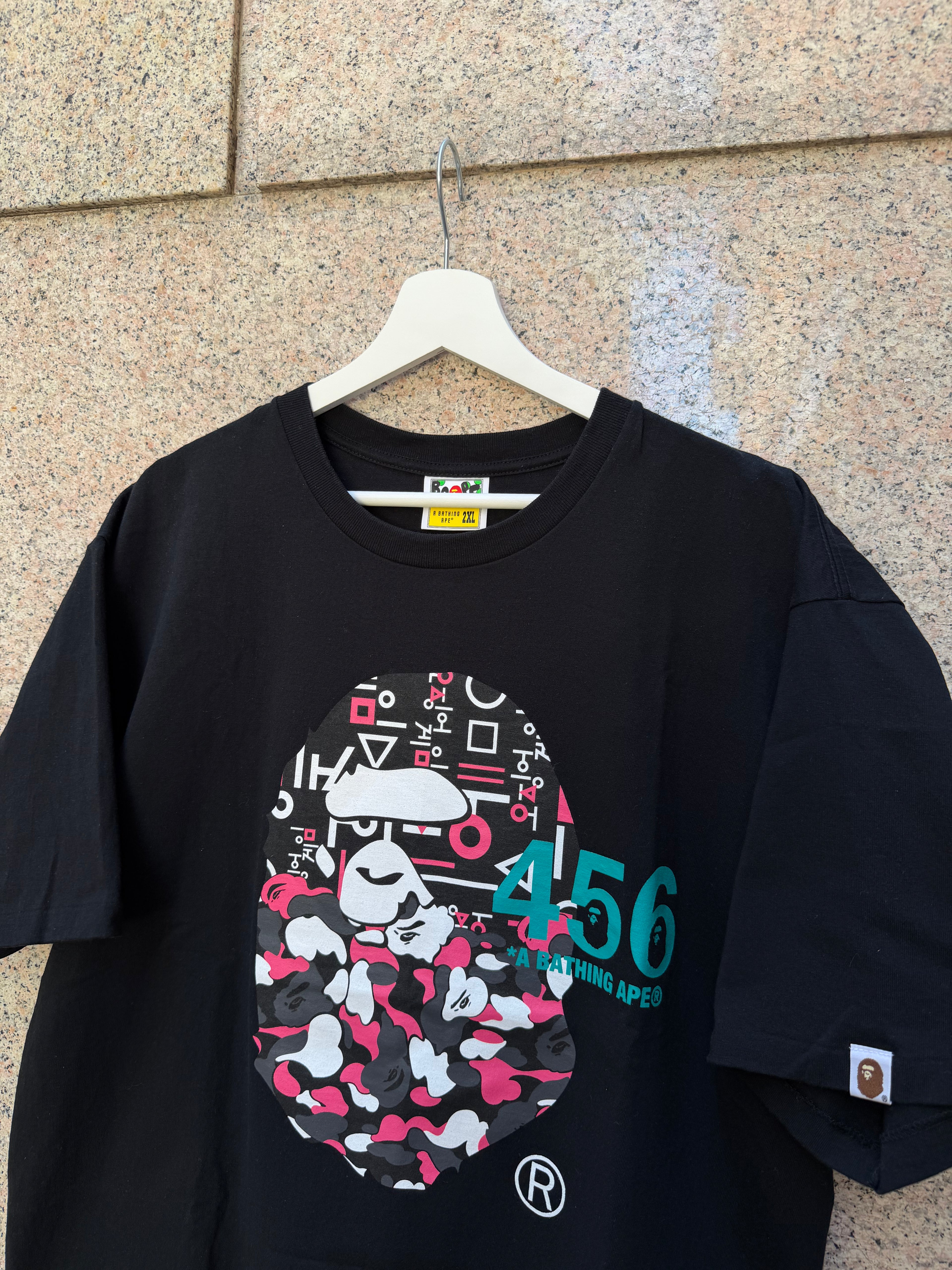 A Bathing Ape Bape X Squid Game Big Head Black T-Shirt - XXL (USED)