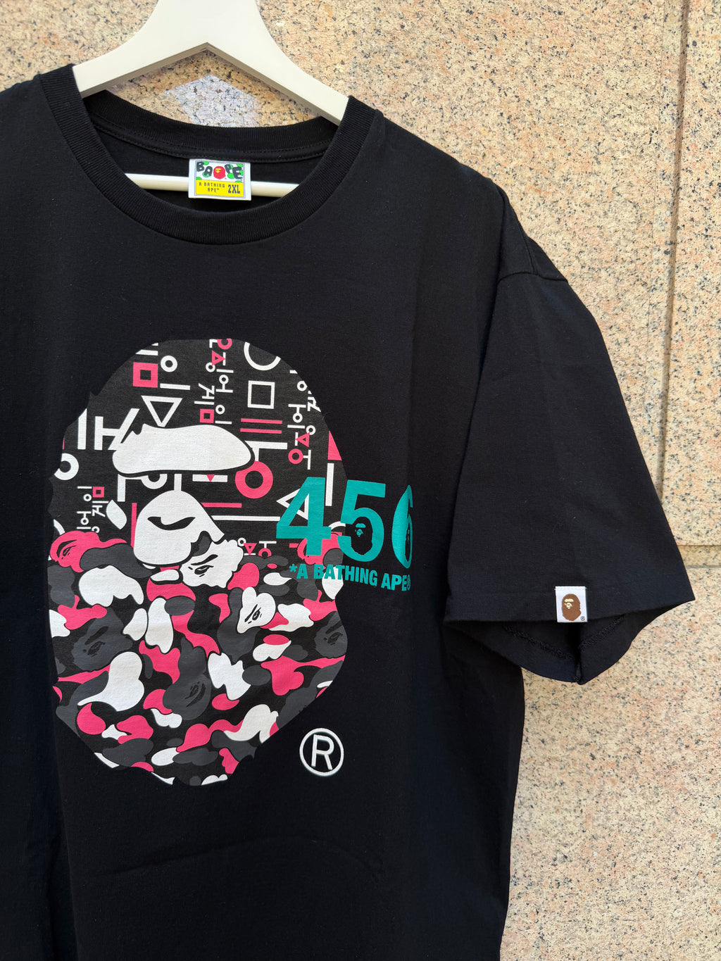 A Bathing Ape Bape X Squid Game Big Head Black T-Shirt - XXL (USED)