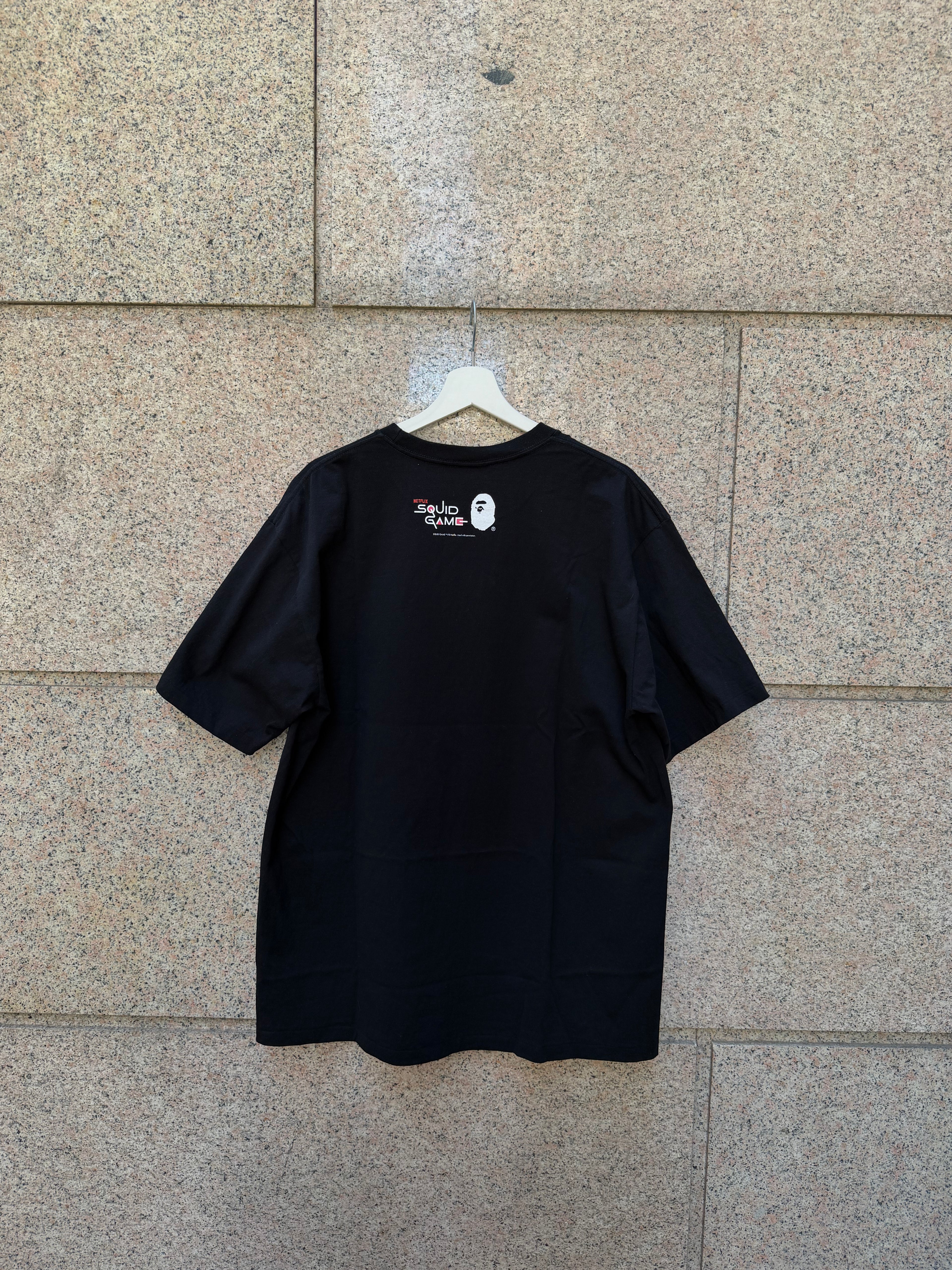A Bathing Ape Bape X Squid Game Big Head Black T-Shirt - XXL (USED)