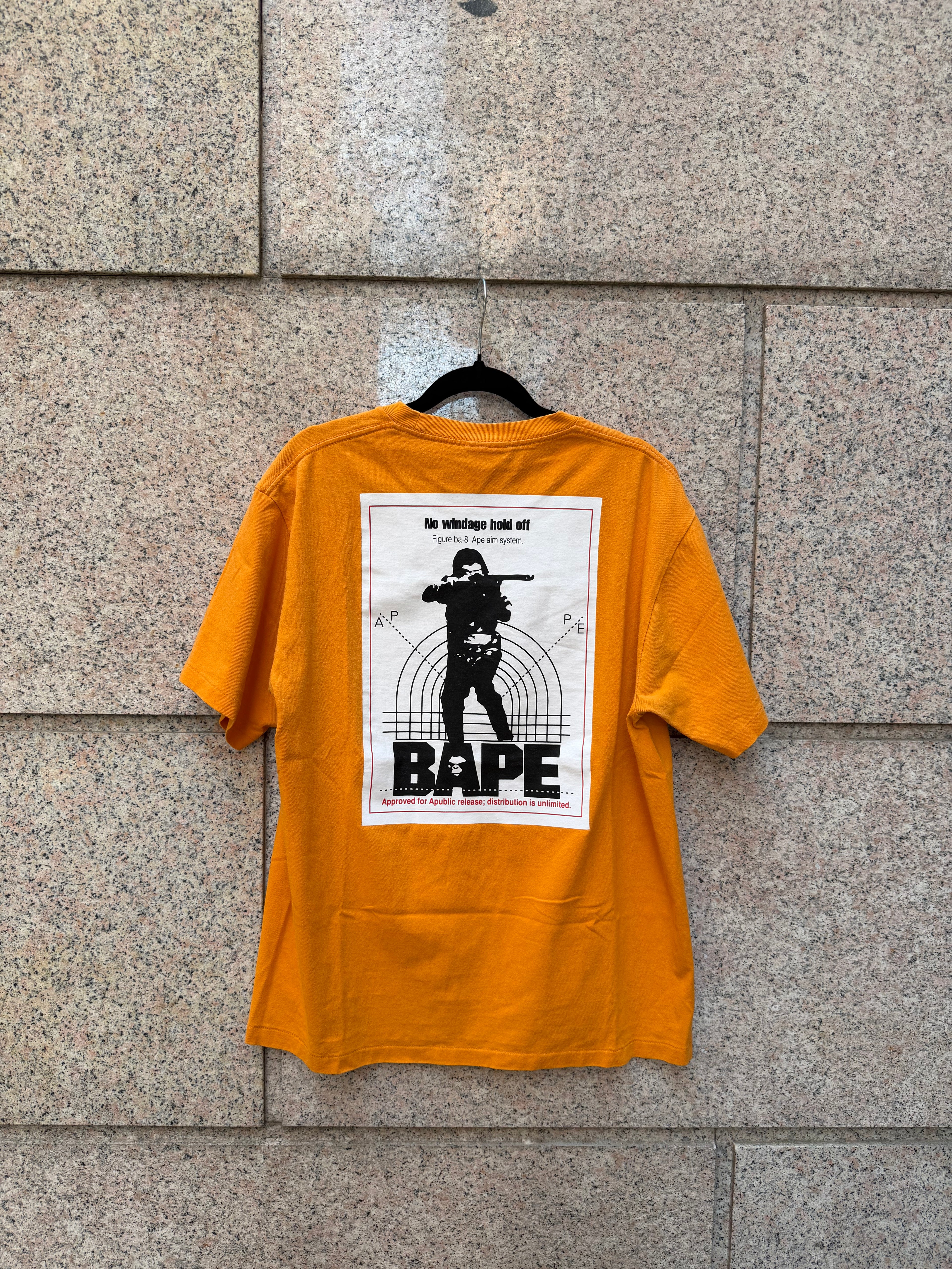 A Bathing Ape Bape Hunting Orange T-Shirt - L (USED)