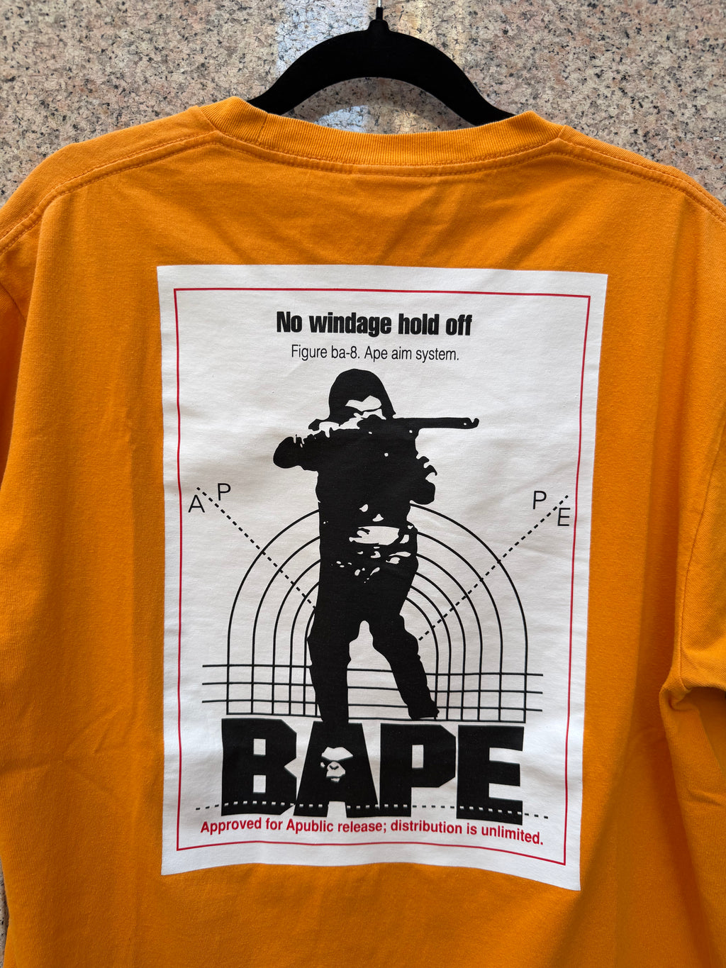 A Bathing Ape Bape Hunting Orange T-Shirt - L (USED)