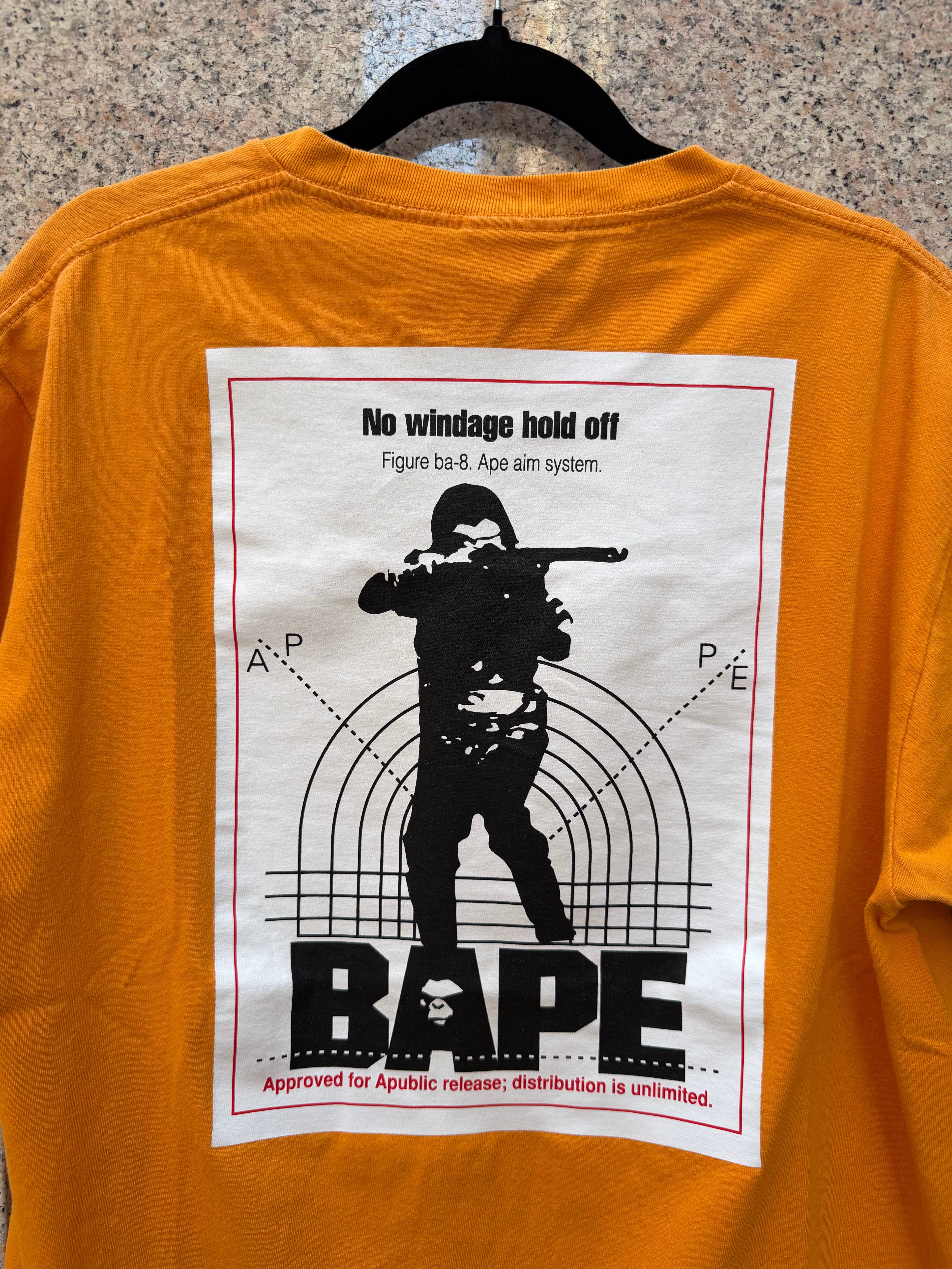 A Bathing Ape Bape Hunting Orange T-Shirt - L (USED)