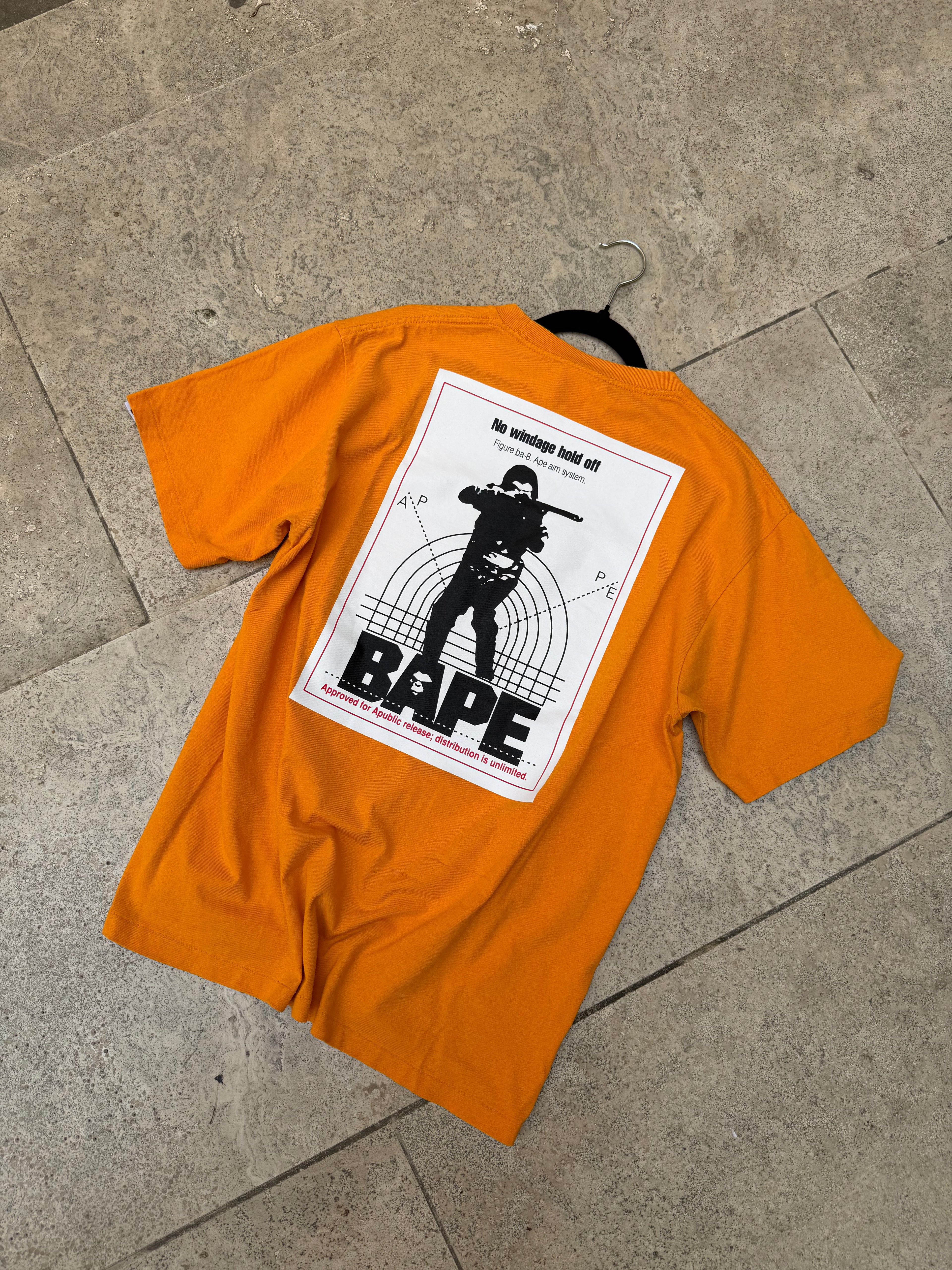 A Bathing Ape Bape Hunting Orange T-Shirt - L (USED)