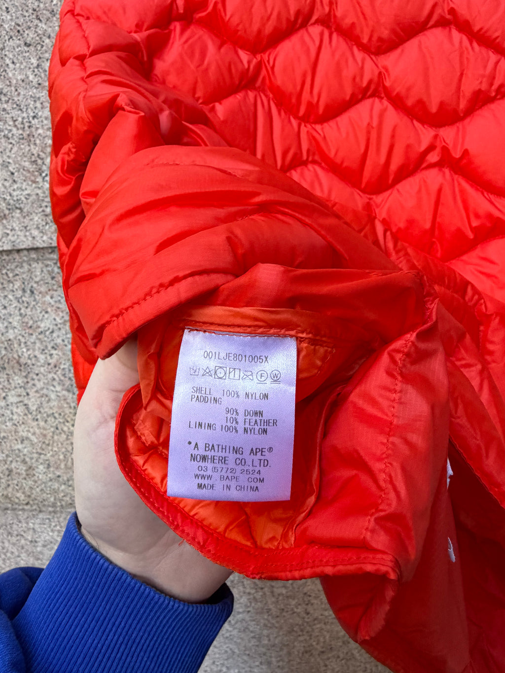 A Bathing Ape Bape Down Jacket Wave Logo  - L (USED)