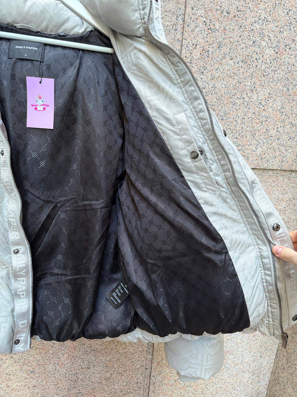 Daily Paper Puffer Silver - XL (USED)