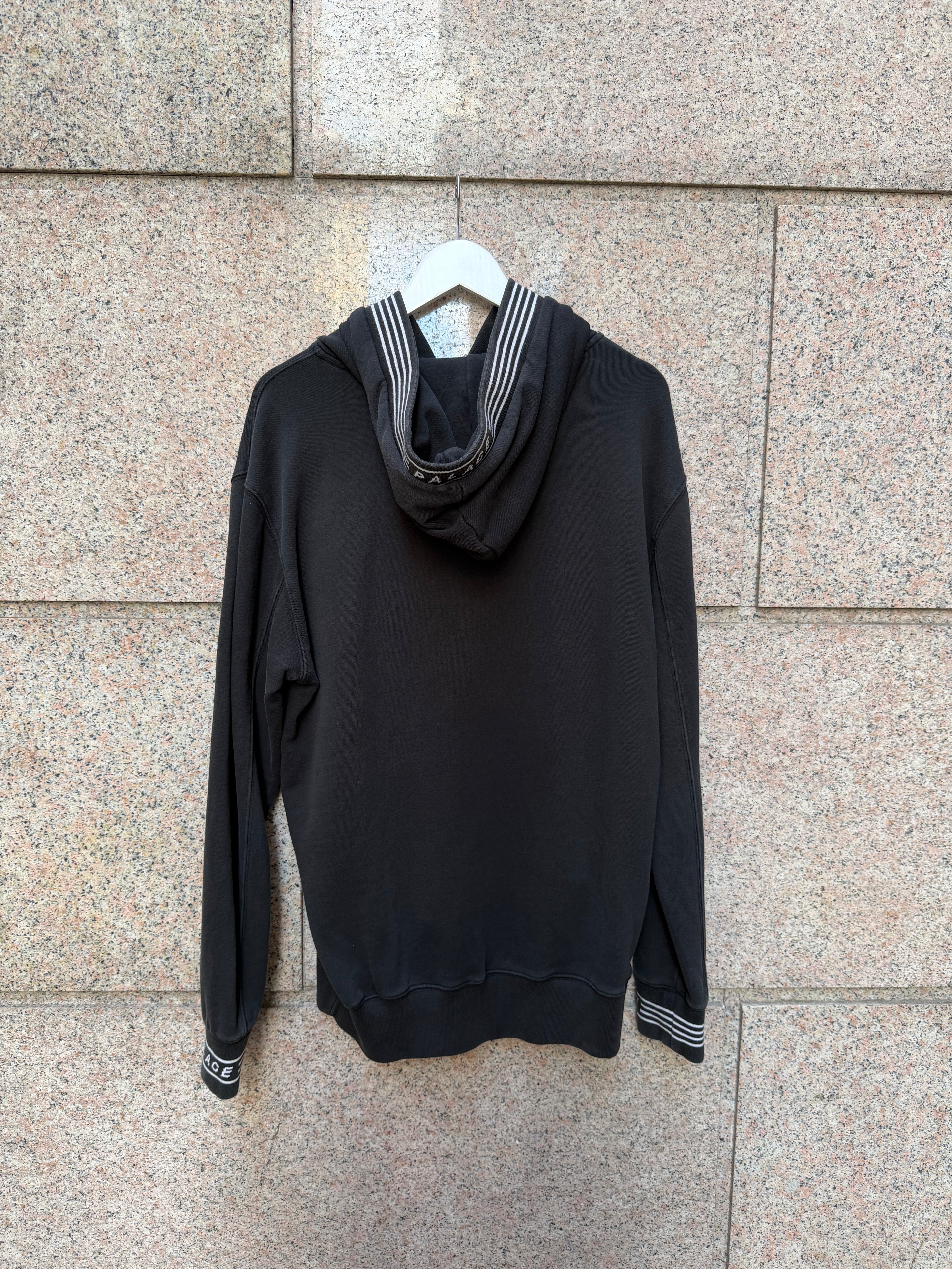 Palace P - Rib Black Hoodie - L (USED)
