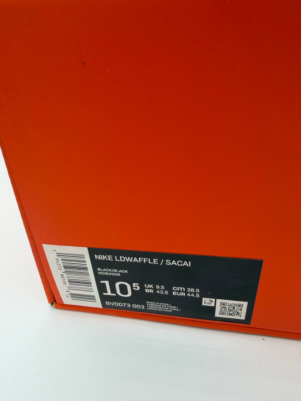 Nike LD Waffle sacai Black Nylon - 44,5Eu (USED)