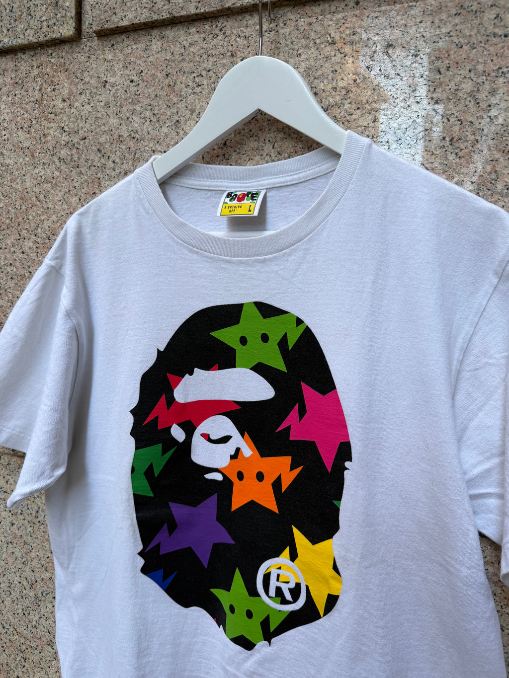 A Bathing Ape Bape Big Head Multi Star - L (USED)