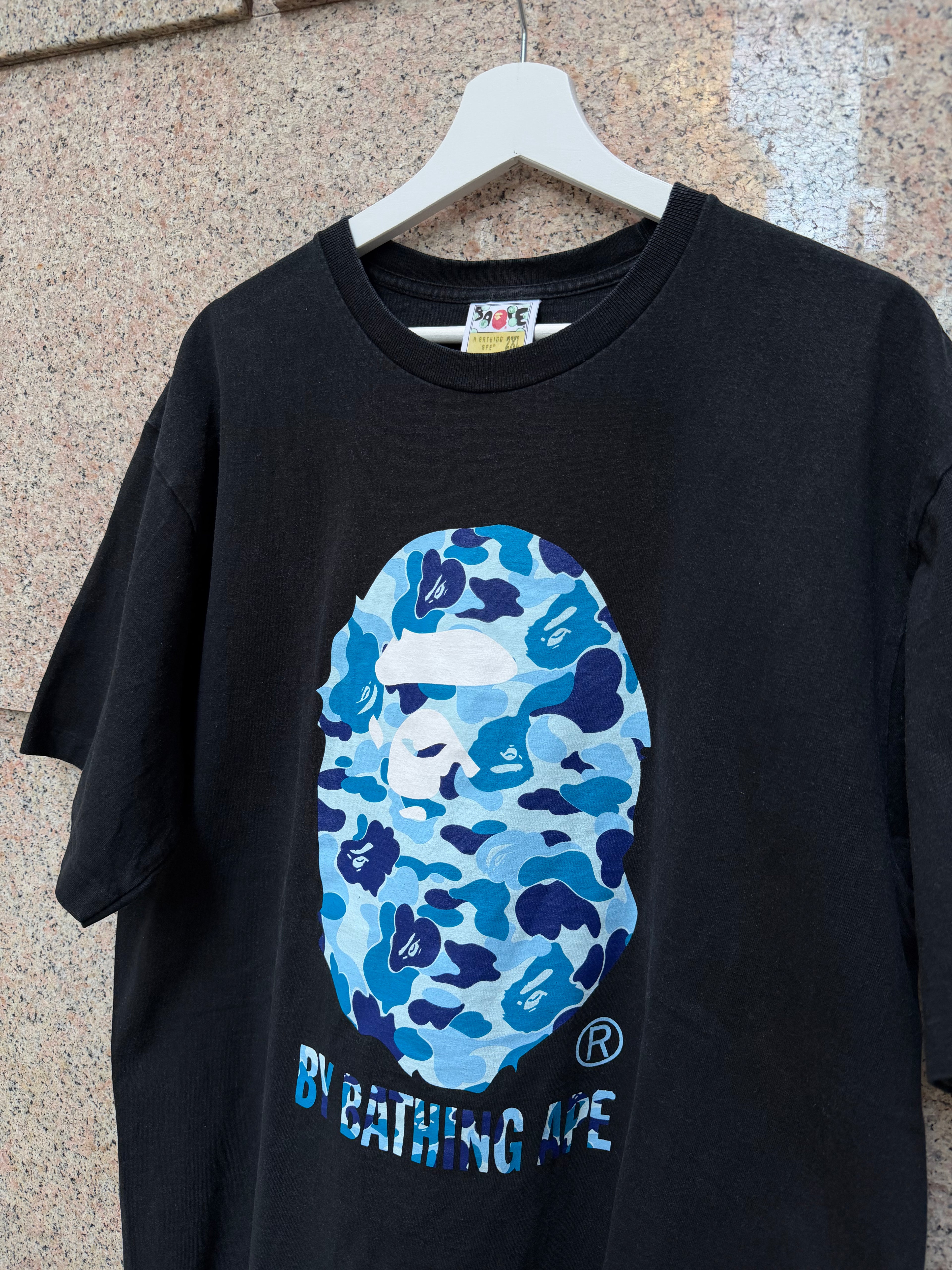 A Bathing Ape Bape Big Head Camo Blue - XXL (USED)