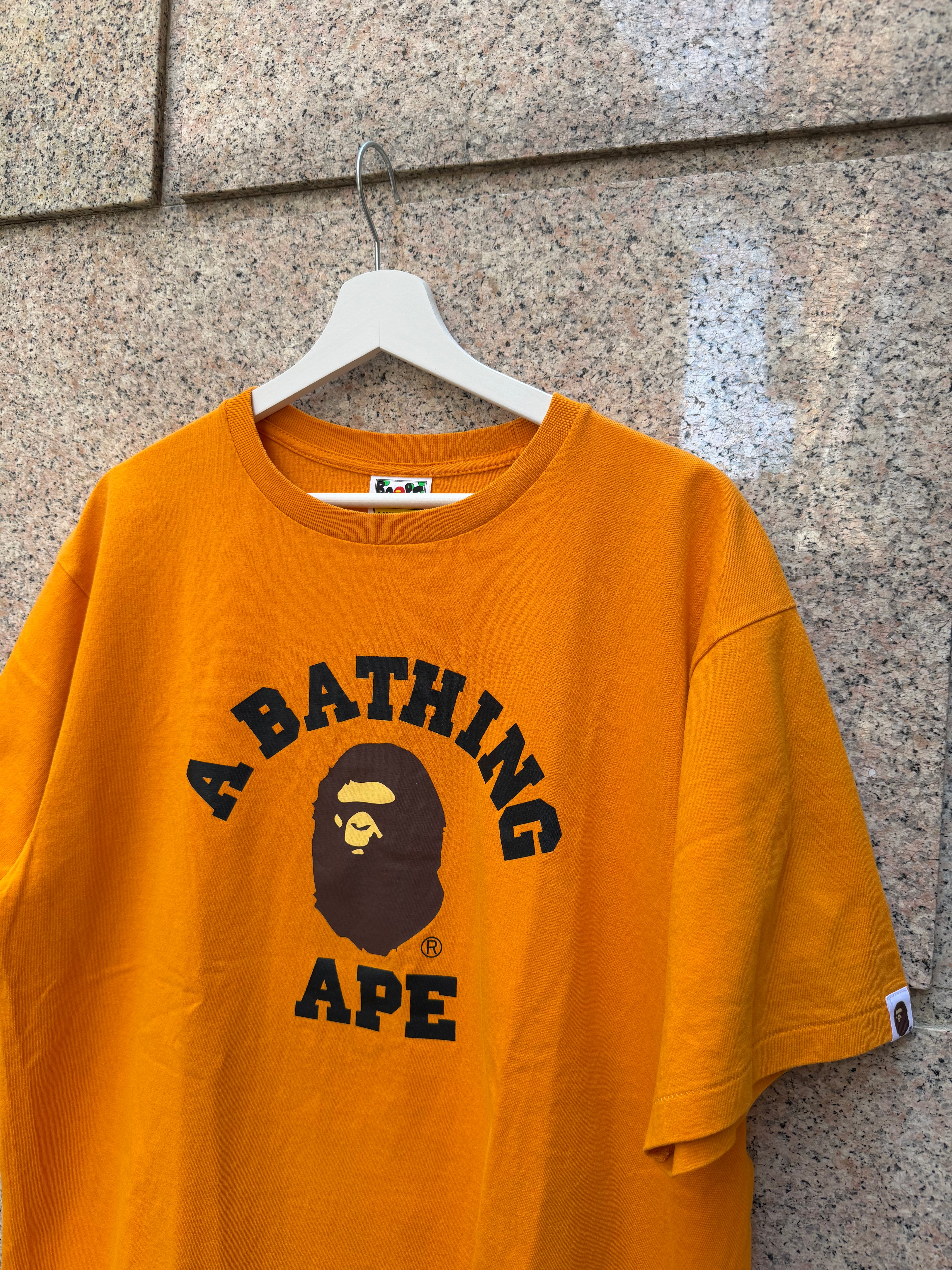 A Bathing Ape Bape Tee College Orange - XL (USED)