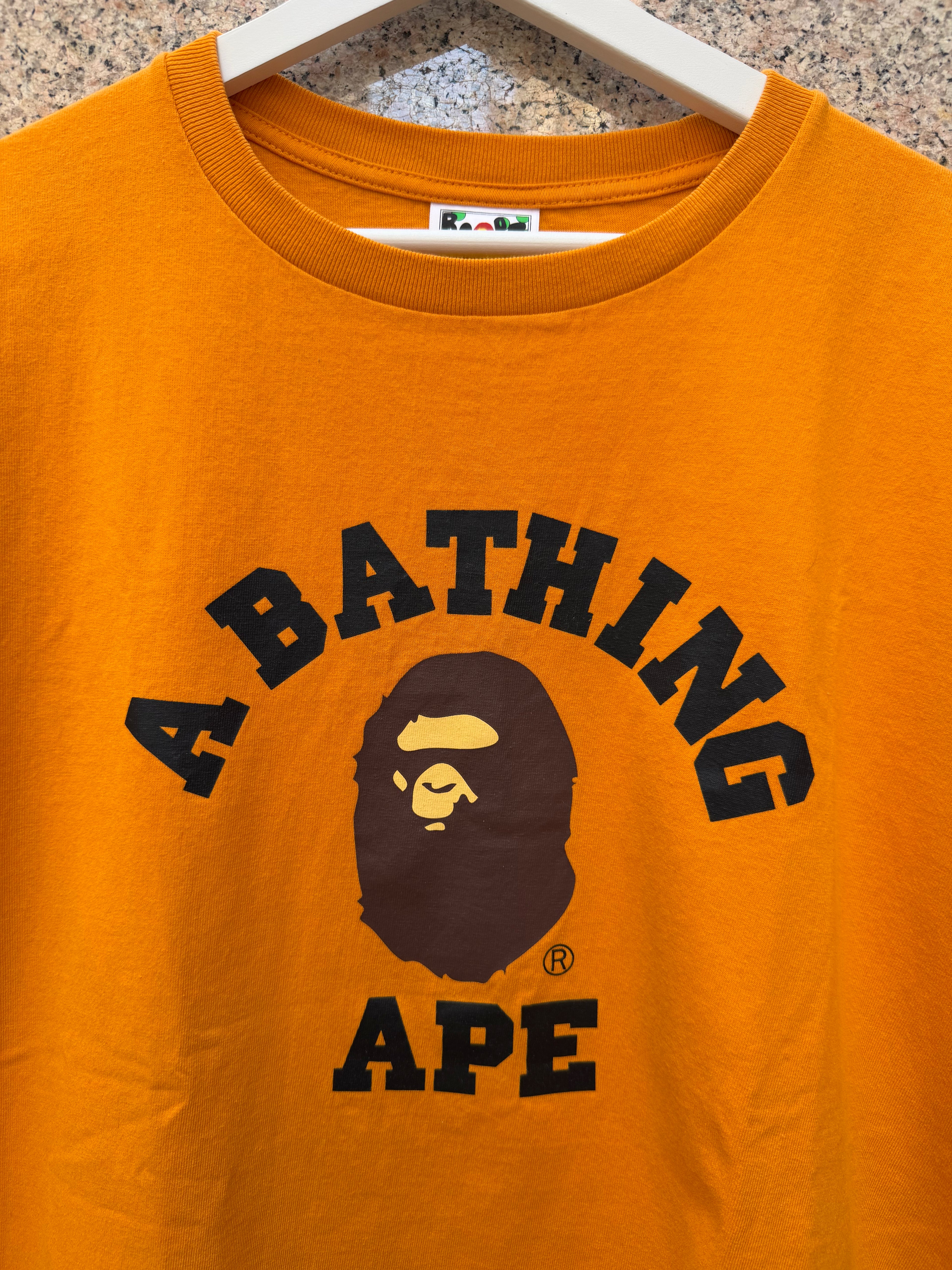 A Bathing Ape Bape Tee College Orange - XL (USED)