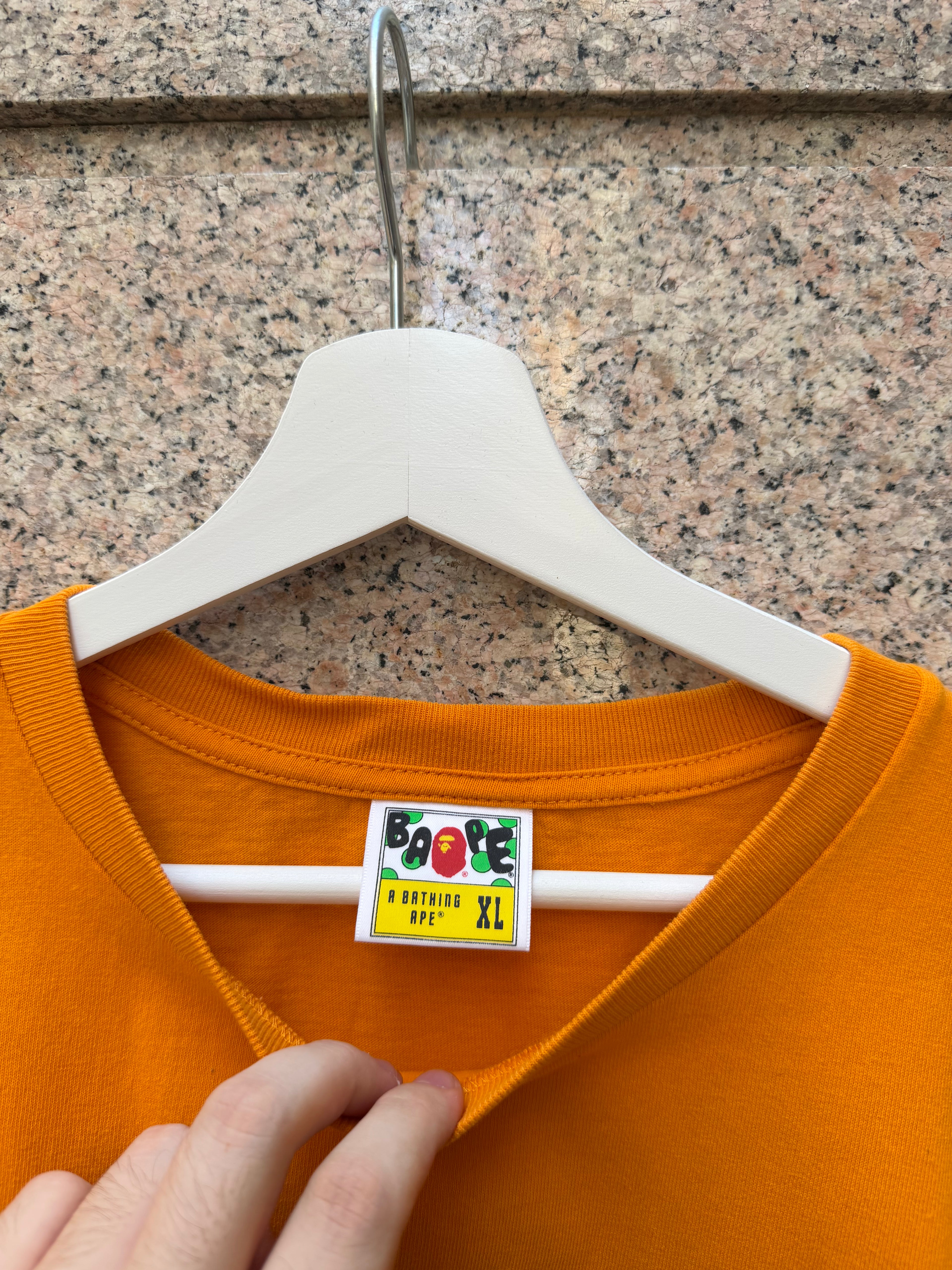 A Bathing Ape Bape Tee College Orange - XL (USED)