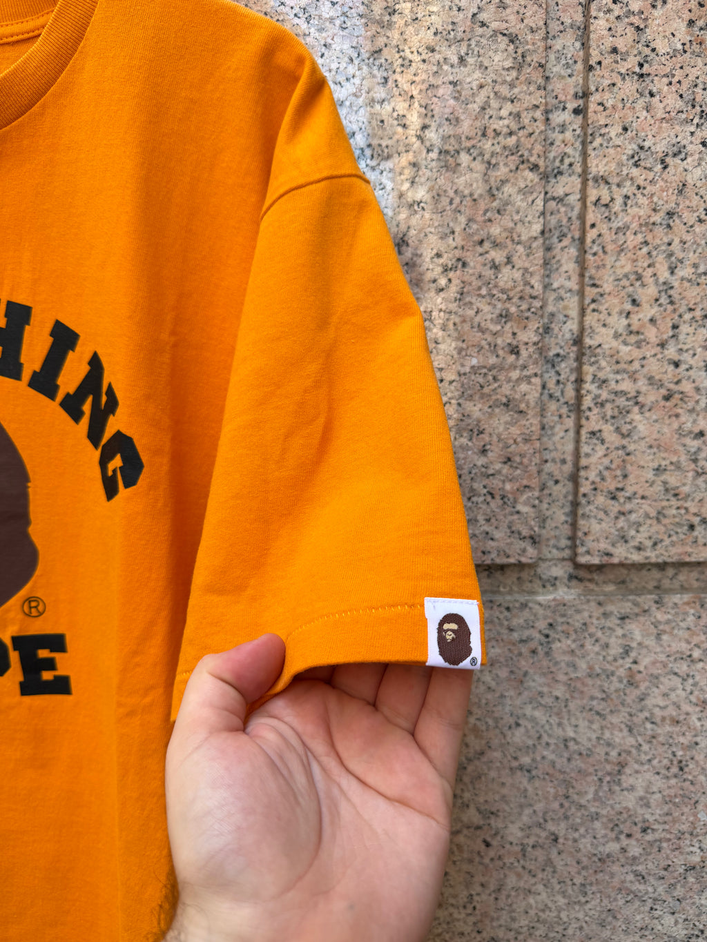 A Bathing Ape Bape Tee College Orange - XL (USED)