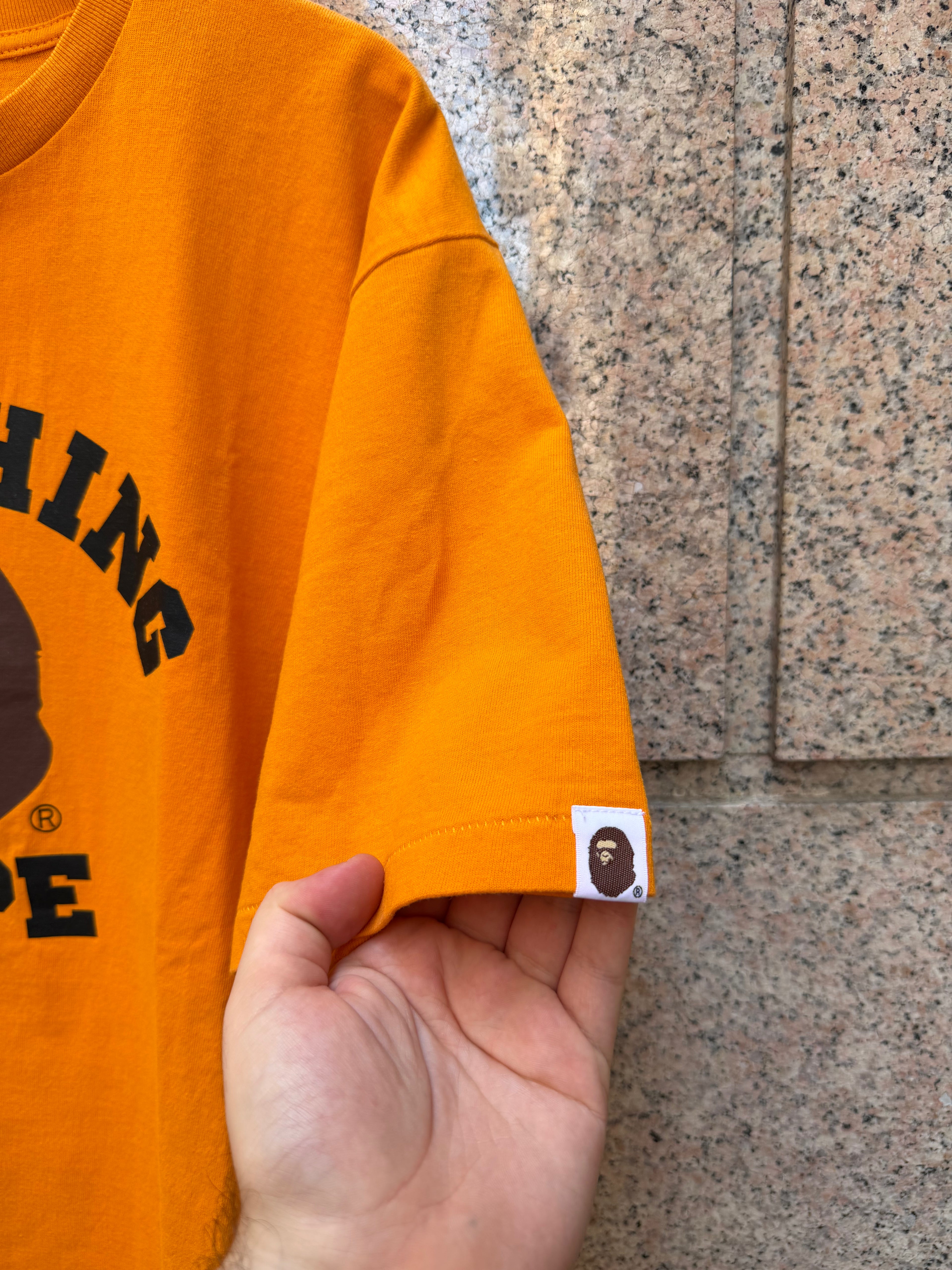 A Bathing Ape Bape Tee College Orange - XL (USED)
