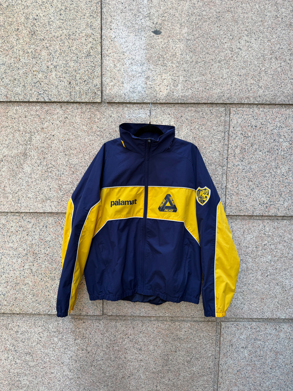Palace Palmat Shell Jacket Navy Yellow SS24 - M (USED)