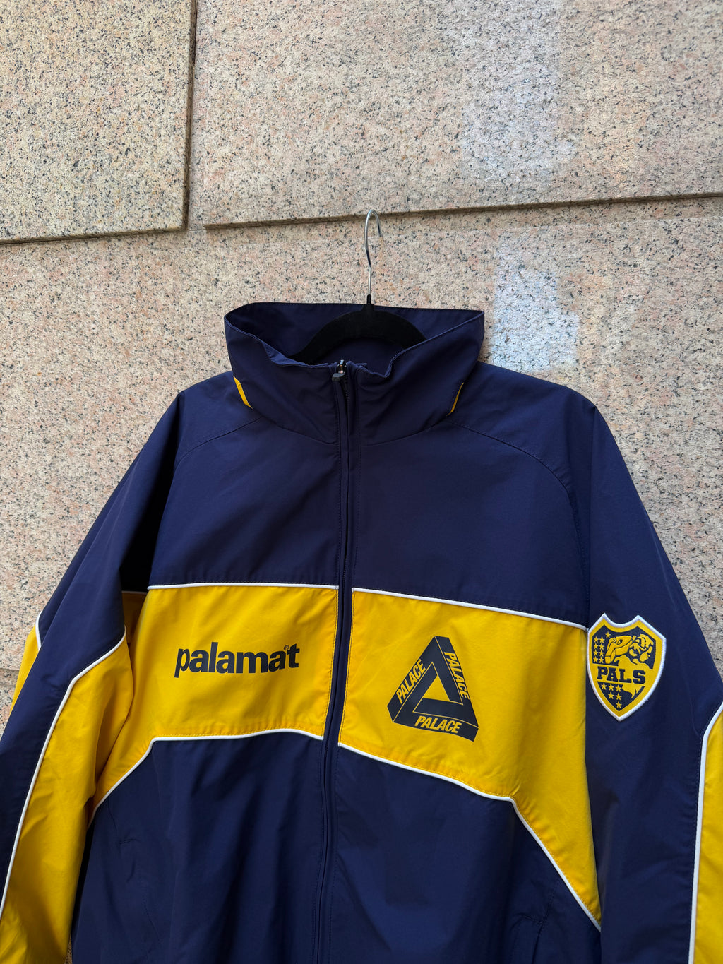 Palace Palmat Shell Jacket Navy Yellow SS24 - M (USED)