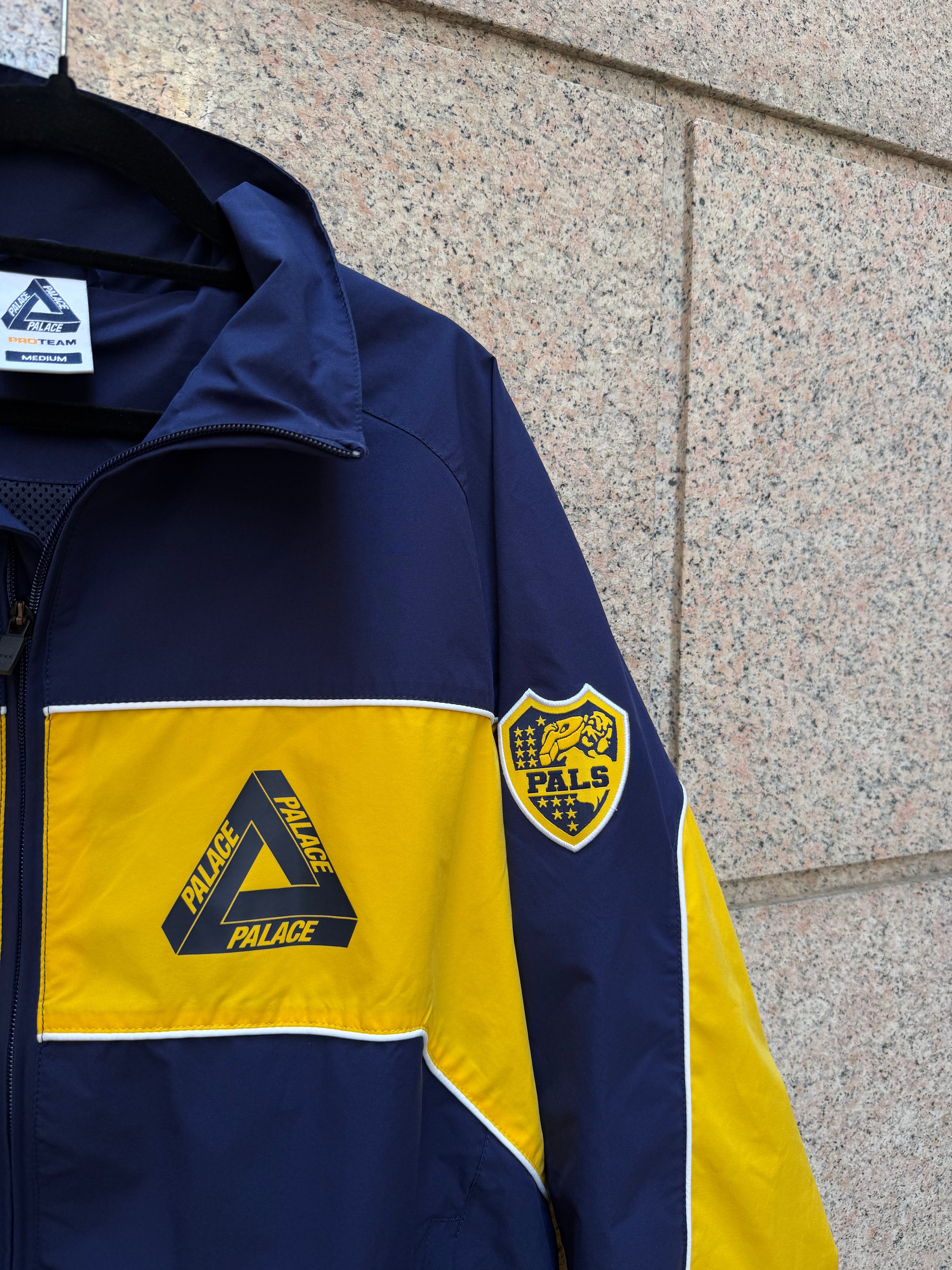 Palace Palmat Shell Jacket Navy Yellow SS24 - M (USED)