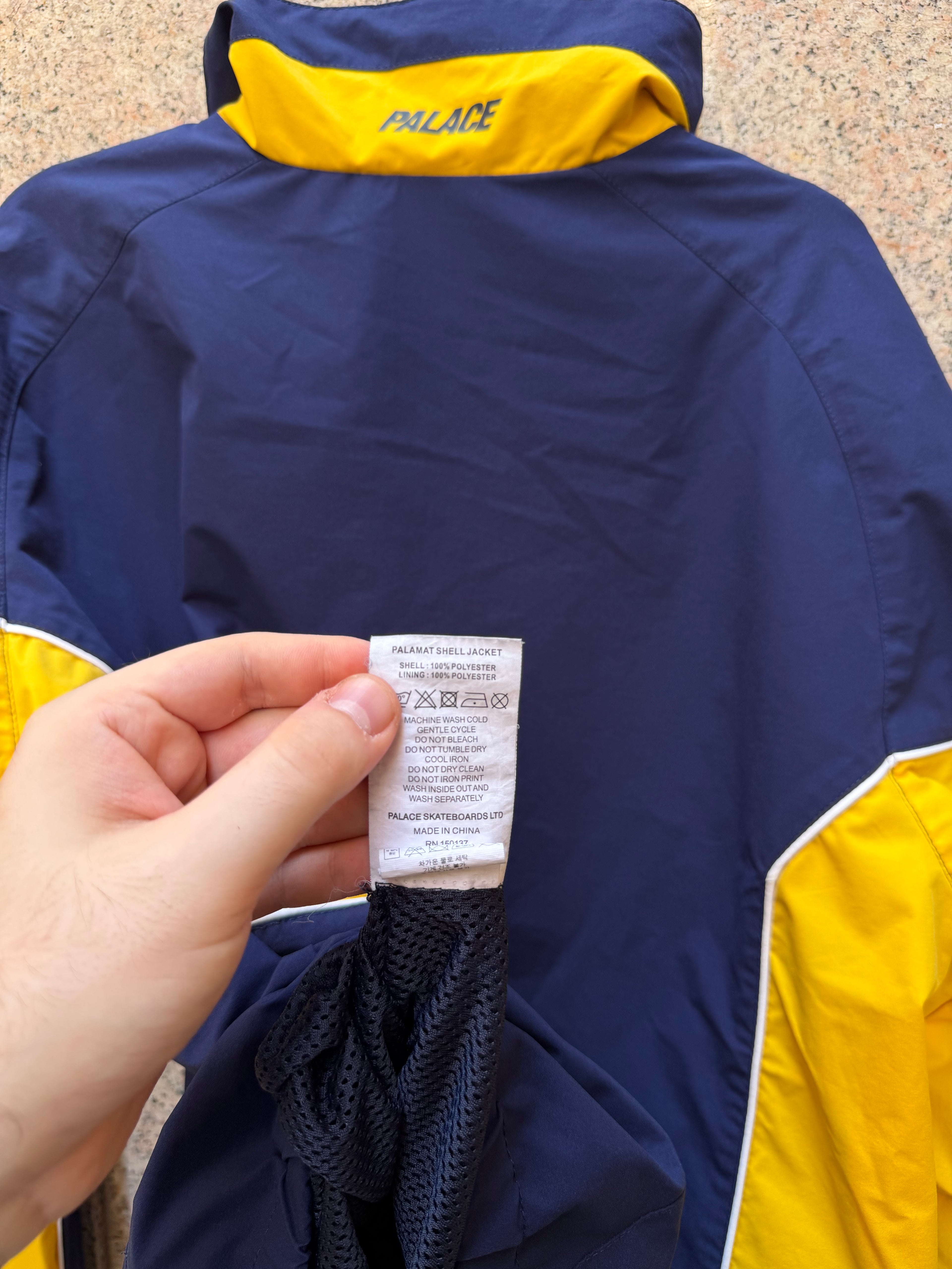 Palace Palmat Shell Jacket Navy Yellow SS24 - M (USED)