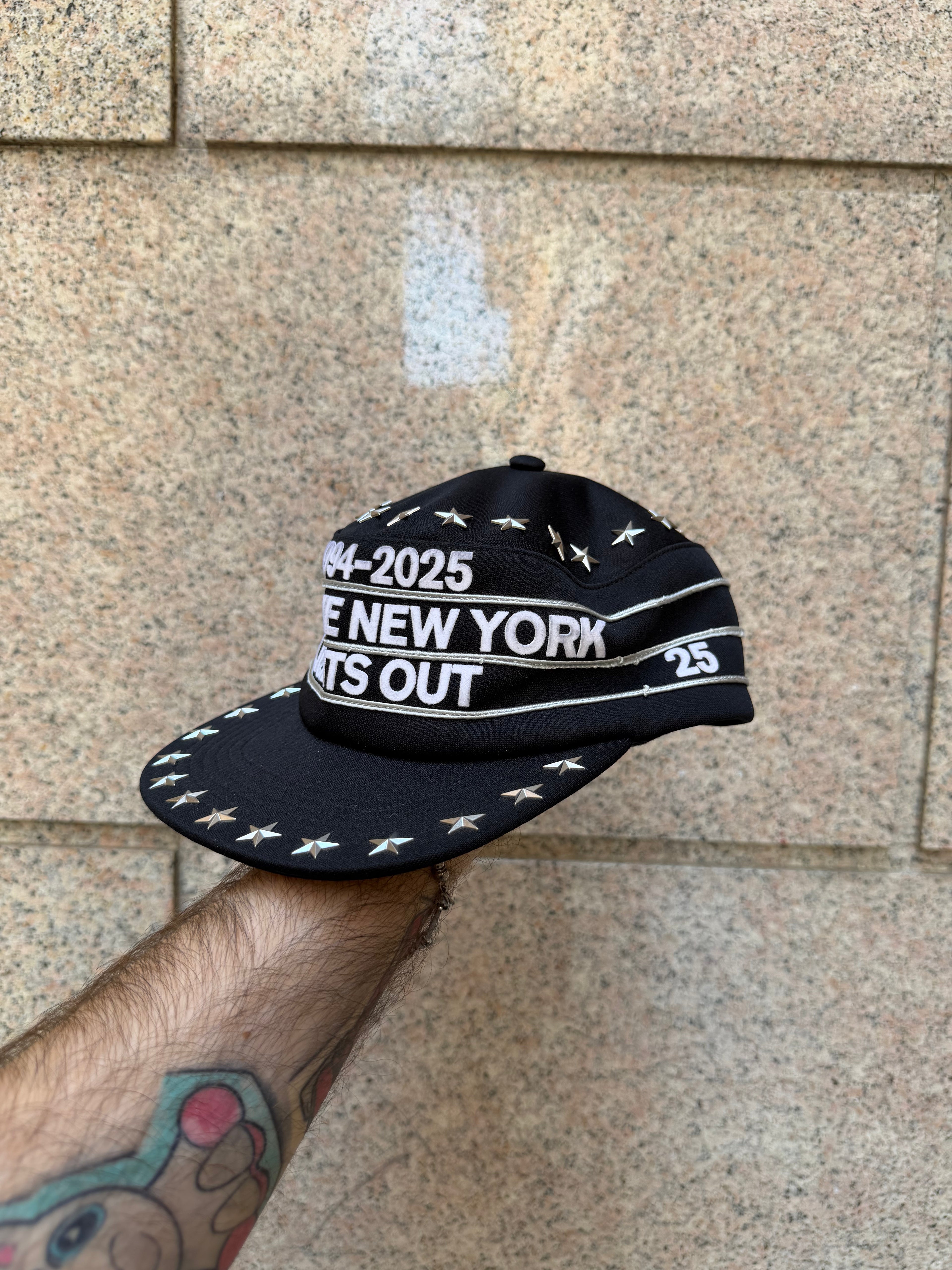 Supreme Star Studded Pillbox Hat Black (USED)