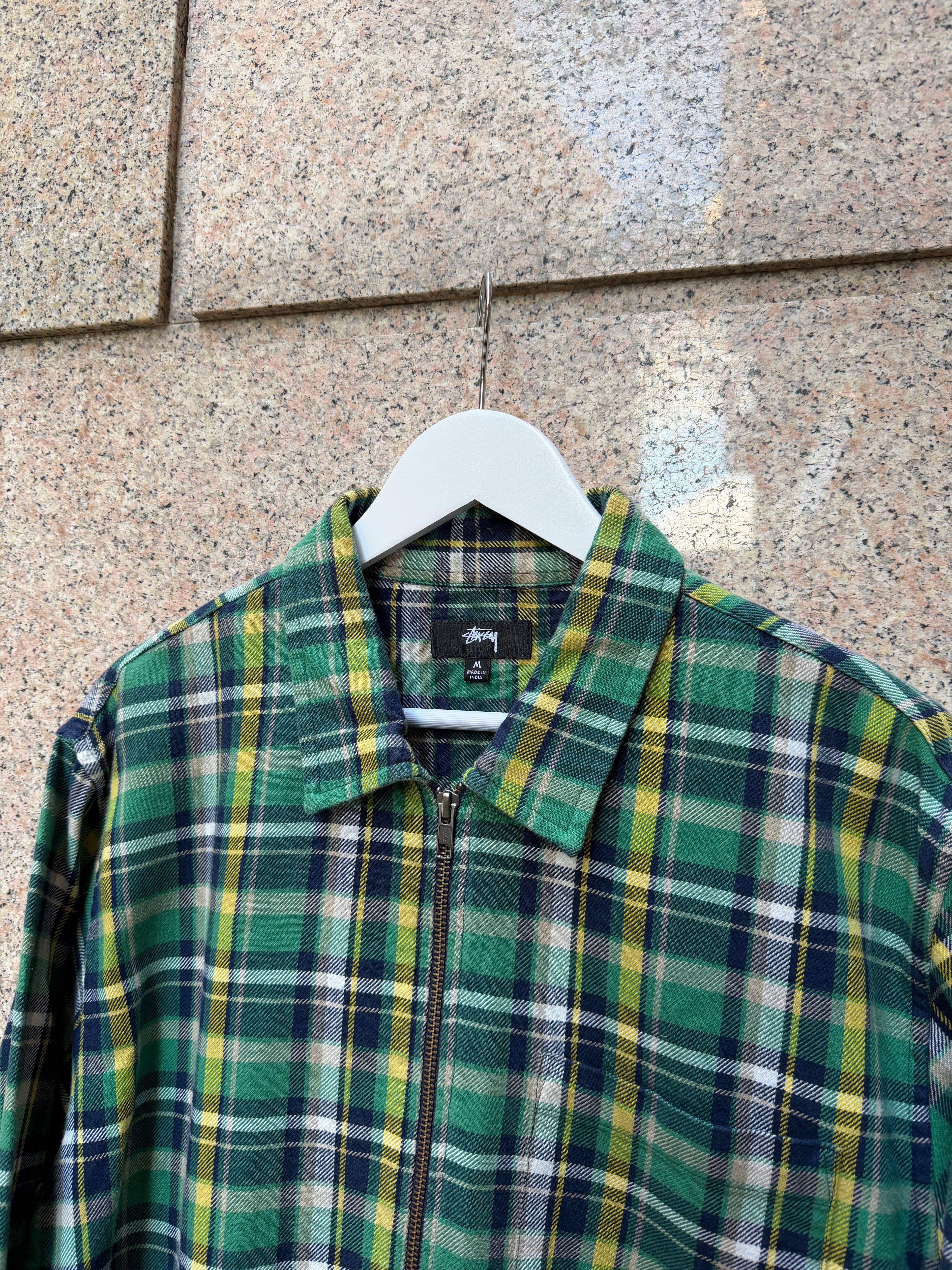 Stussy Zip Shirt Plaid Green - M (USED)