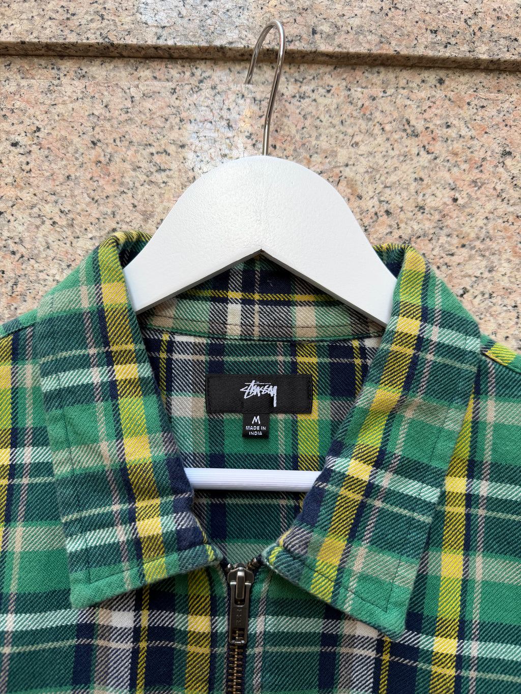 Stussy Zip Shirt Plaid Green - M (USED)