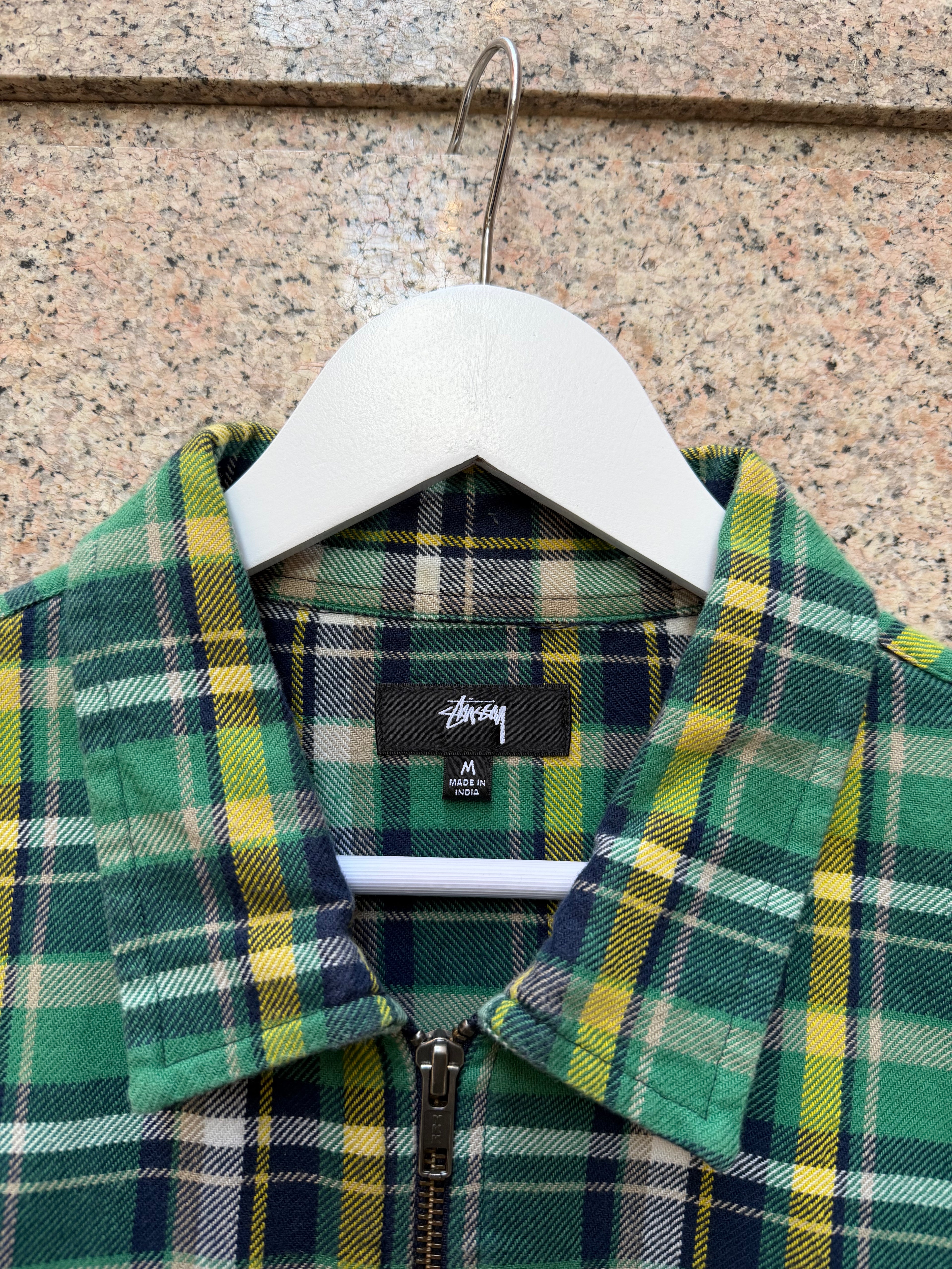 Stussy Zip Shirt Plaid Green - M (USED)