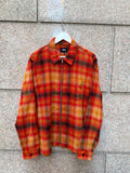 Stussy Zip Shirt Plaid Red/Orange - M (USED)
