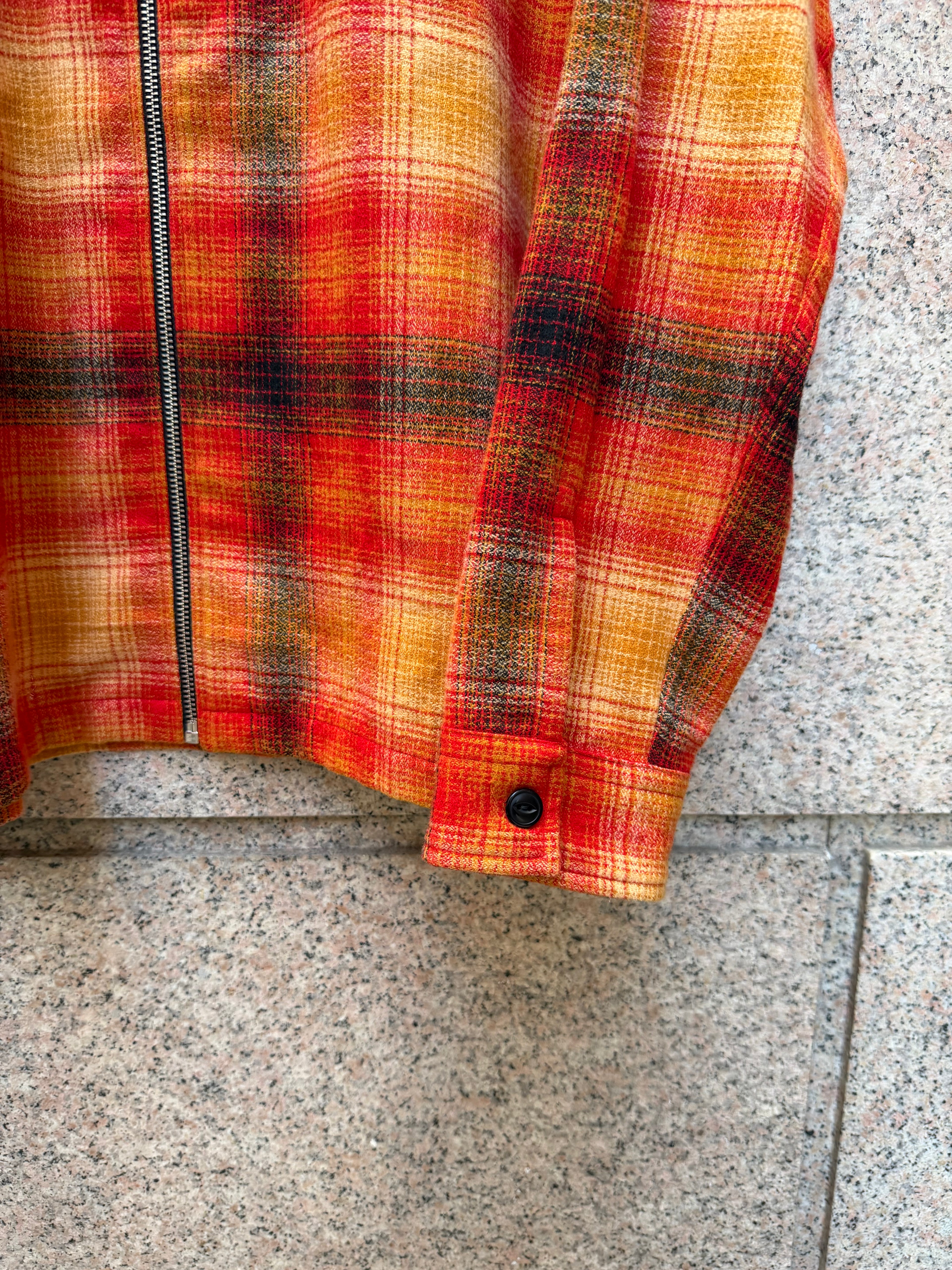 Stussy Zip Shirt Plaid Red/Orange - M (USED)