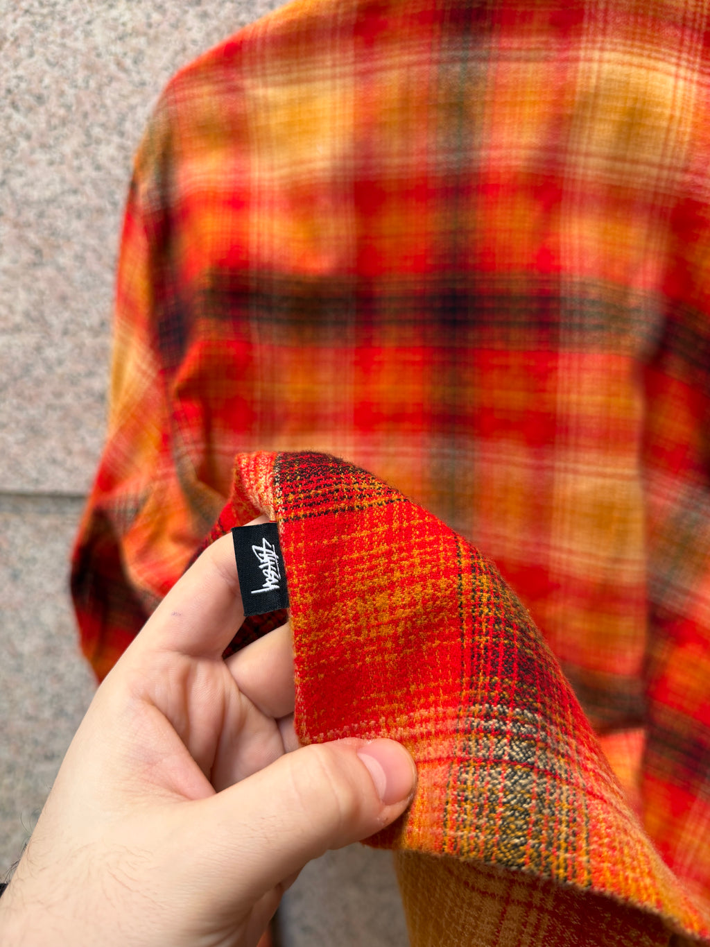Stussy Zip Shirt Plaid Red/Orange - M (USED)