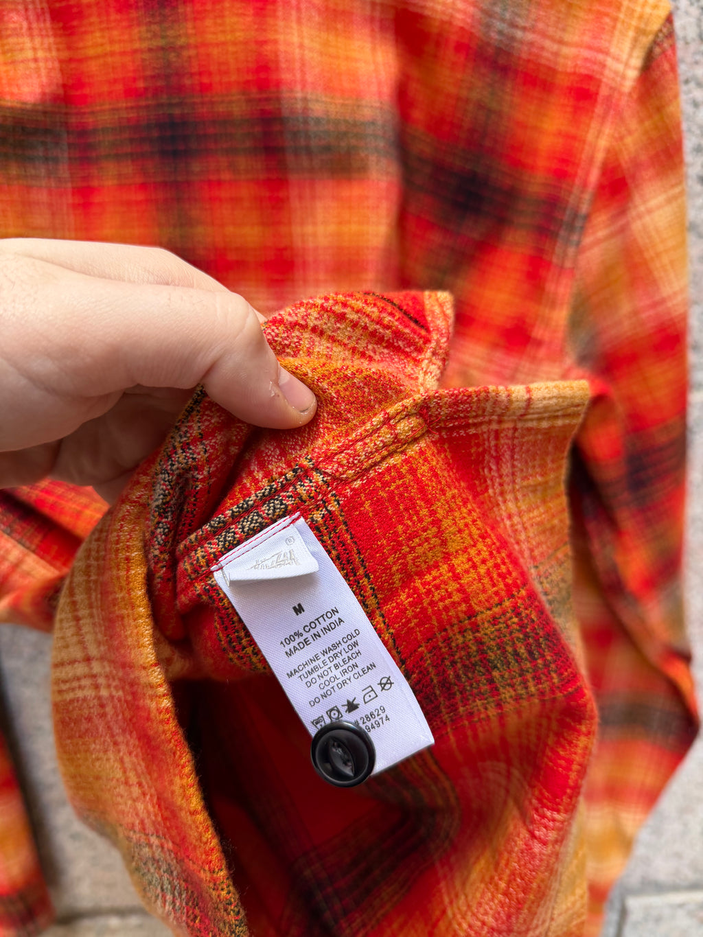 Stussy Zip Shirt Plaid Red/Orange - M (USED)