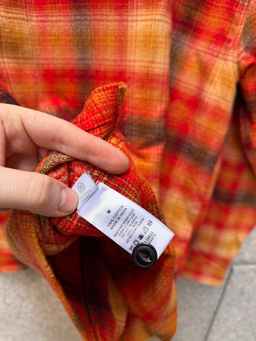 Stussy Zip Shirt Plaid Red/Orange - M (USED)