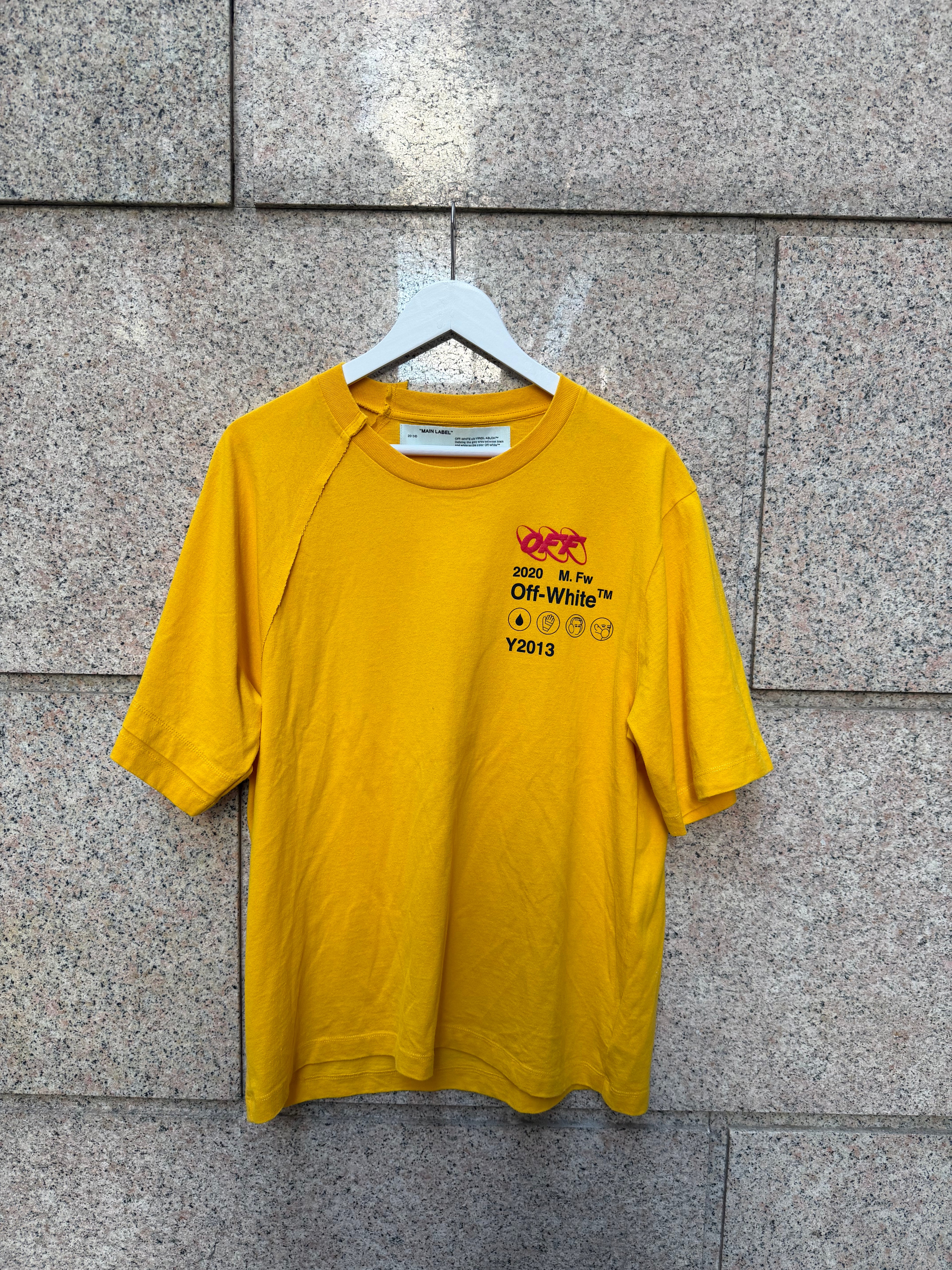 Off-White Industrial Recon Yellow Tee - L (USED)