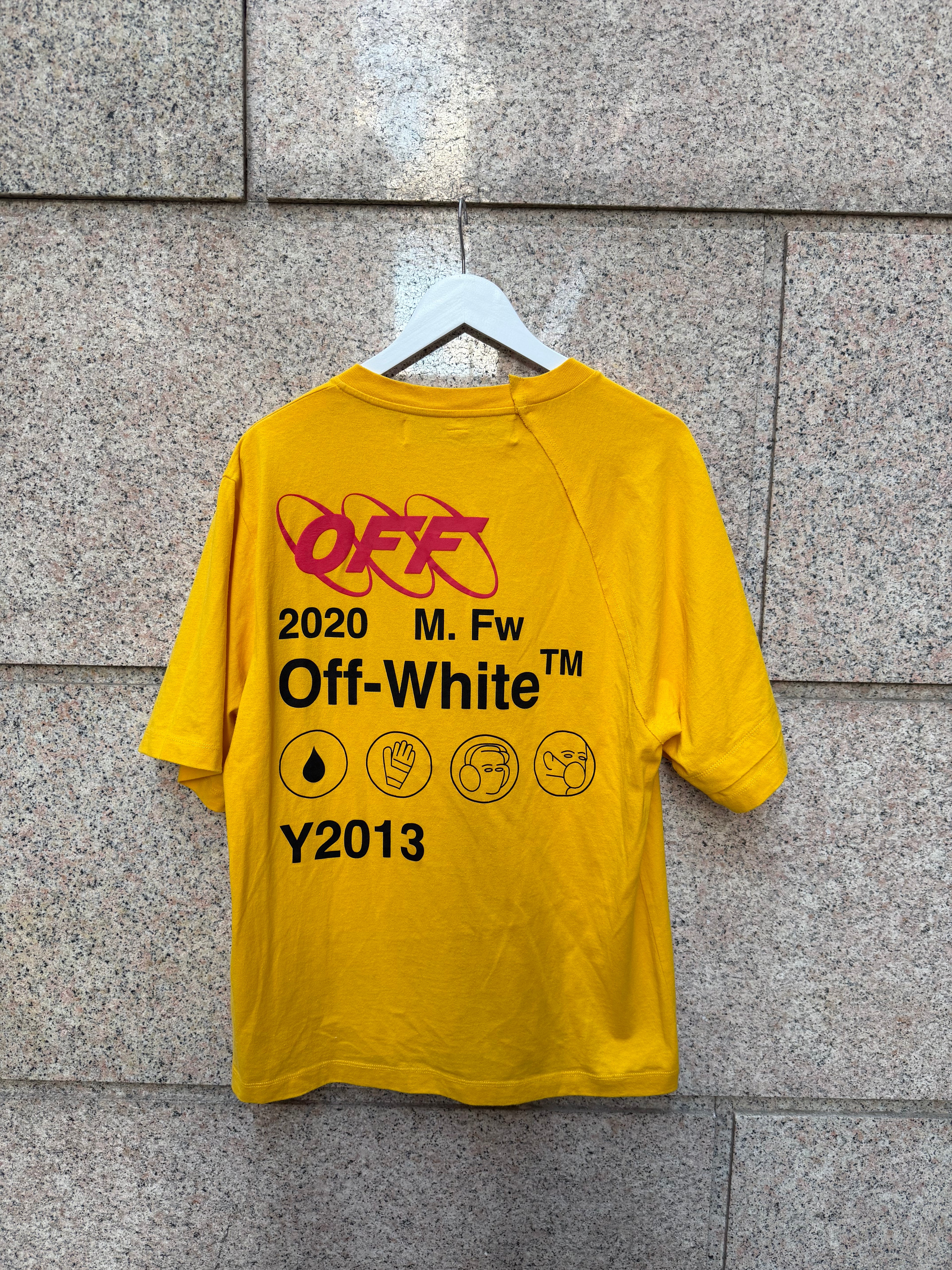 Off-White Industrial Recon Yellow Tee - L (USED)