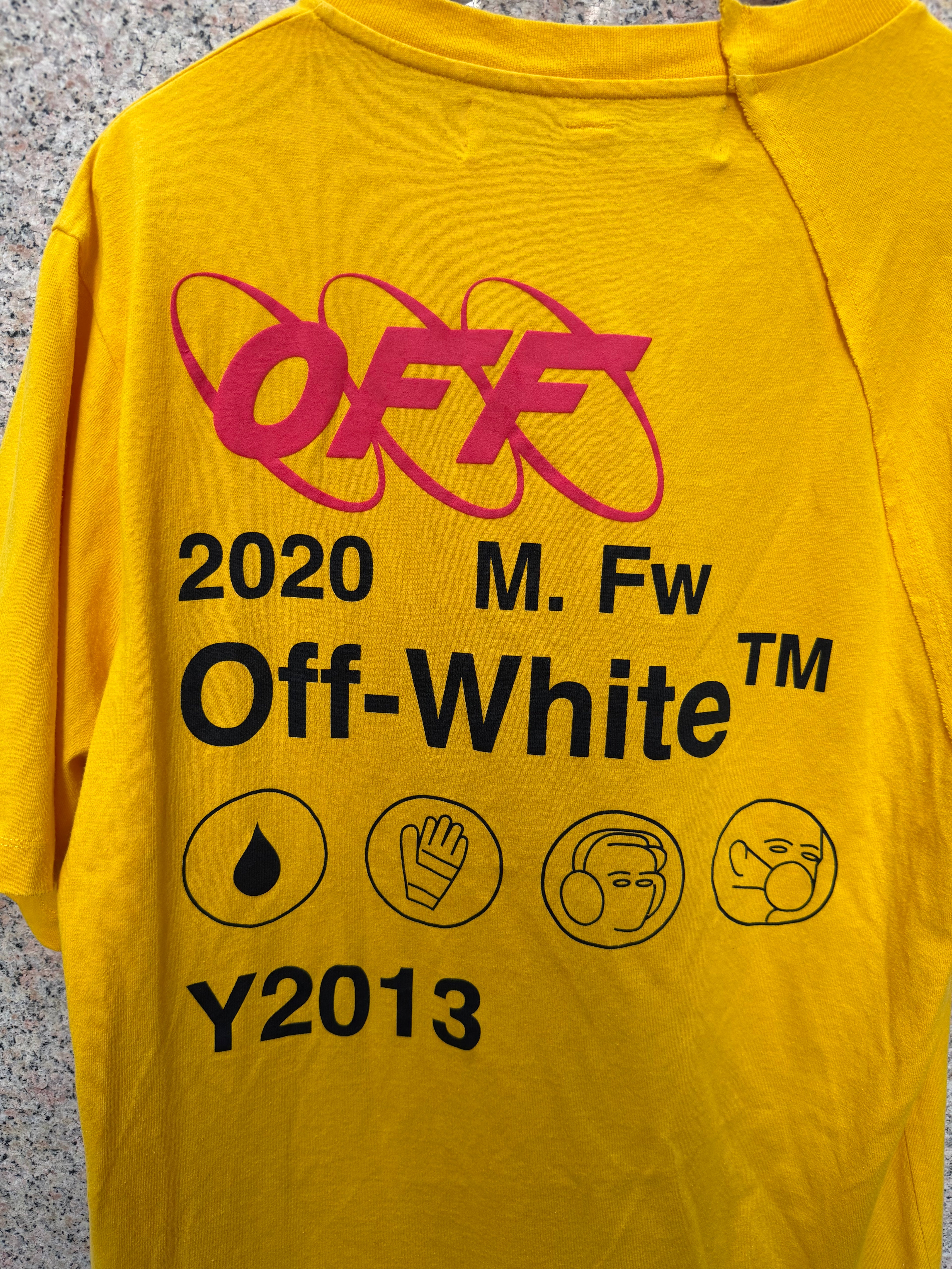 Off-White Industrial Recon Yellow Tee - L (USED)