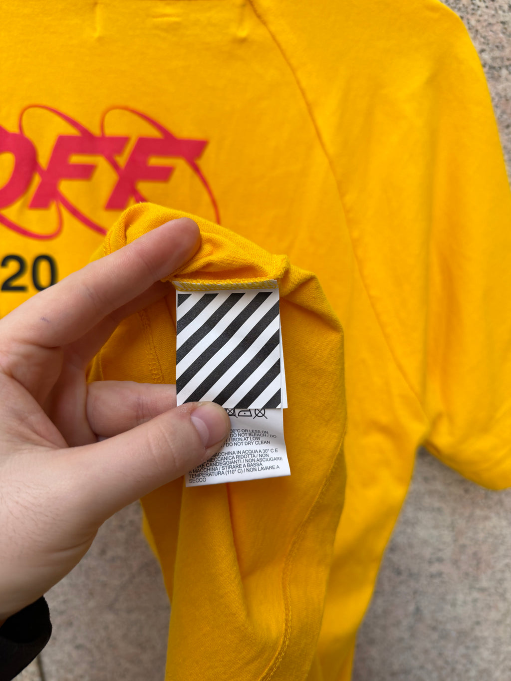 Off-White Industrial Recon Yellow Tee - L (USED)