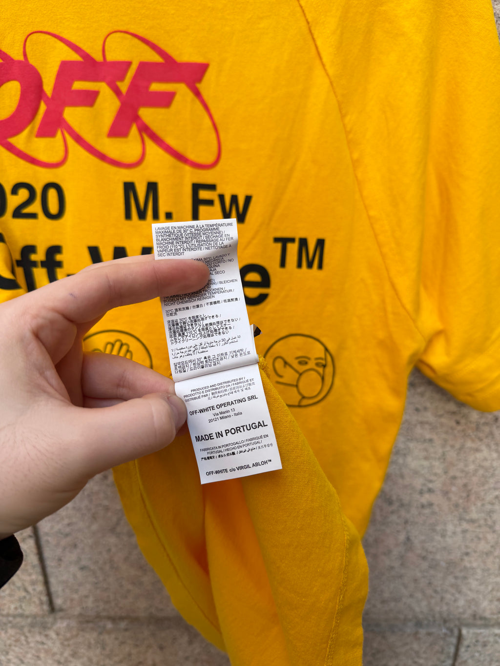Off-White Industrial Recon Yellow Tee - L (USED)