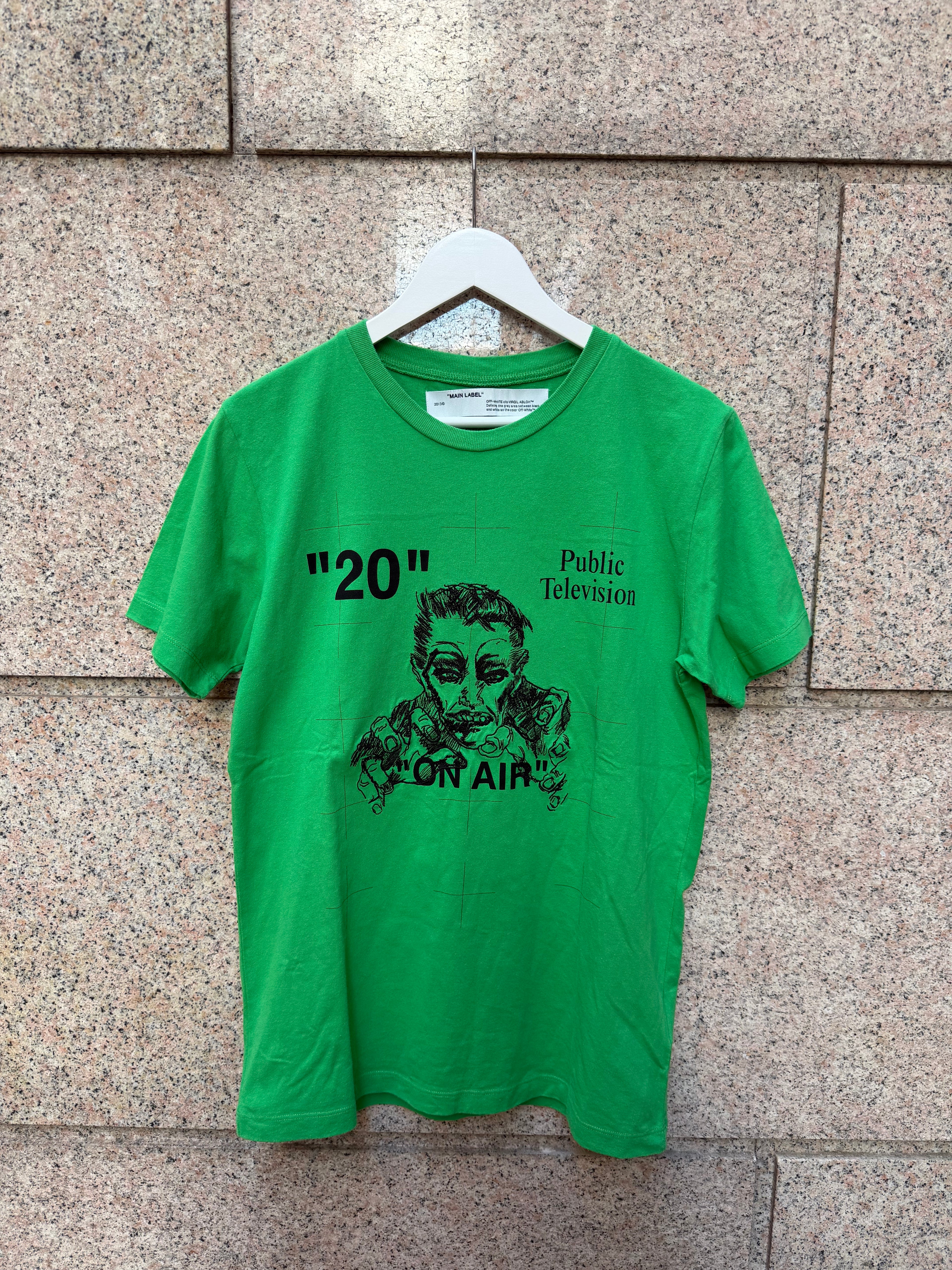 Off-White Public Television Green Tee - S (USED)